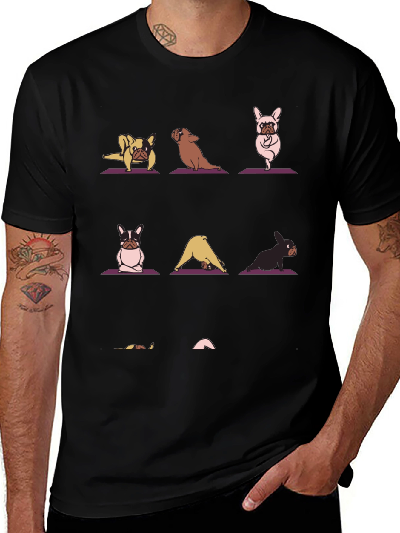 Yoga Dog T-Shirt - Meditative French Bulldogs