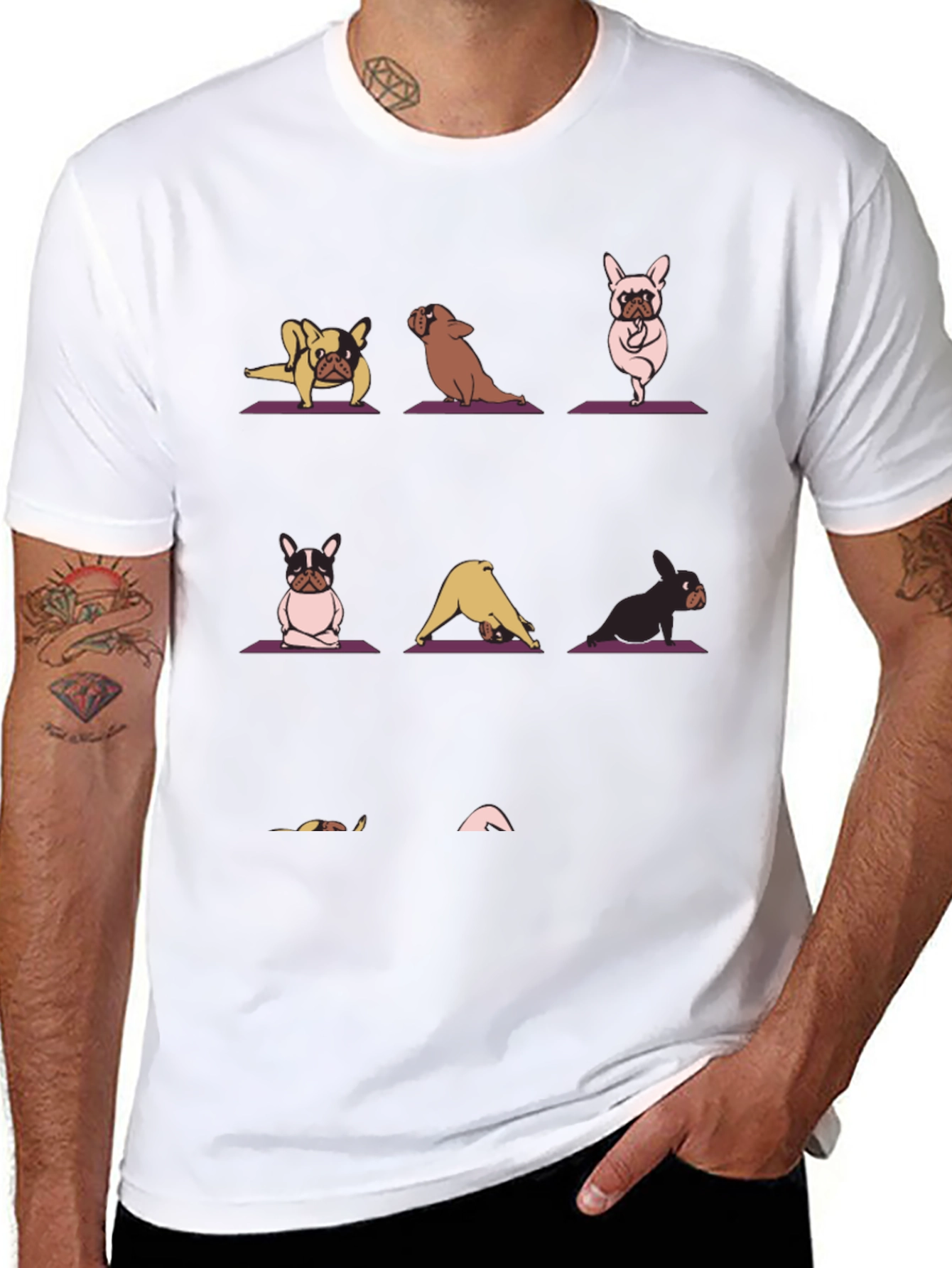 Yoga Dog T-Shirt - Meditative French Bulldogs