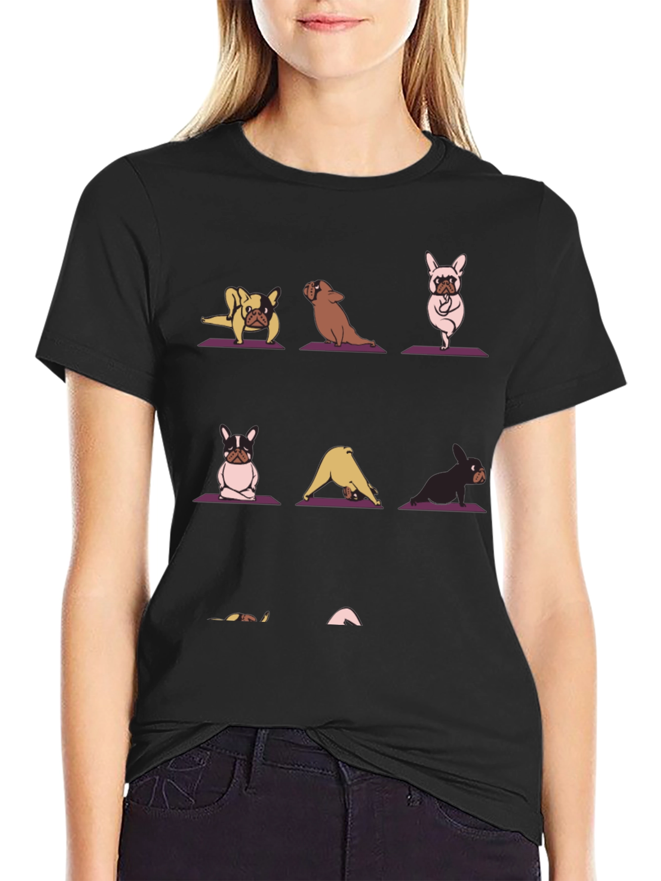 Yoga Dog T-Shirt - Meditative French Bulldogs