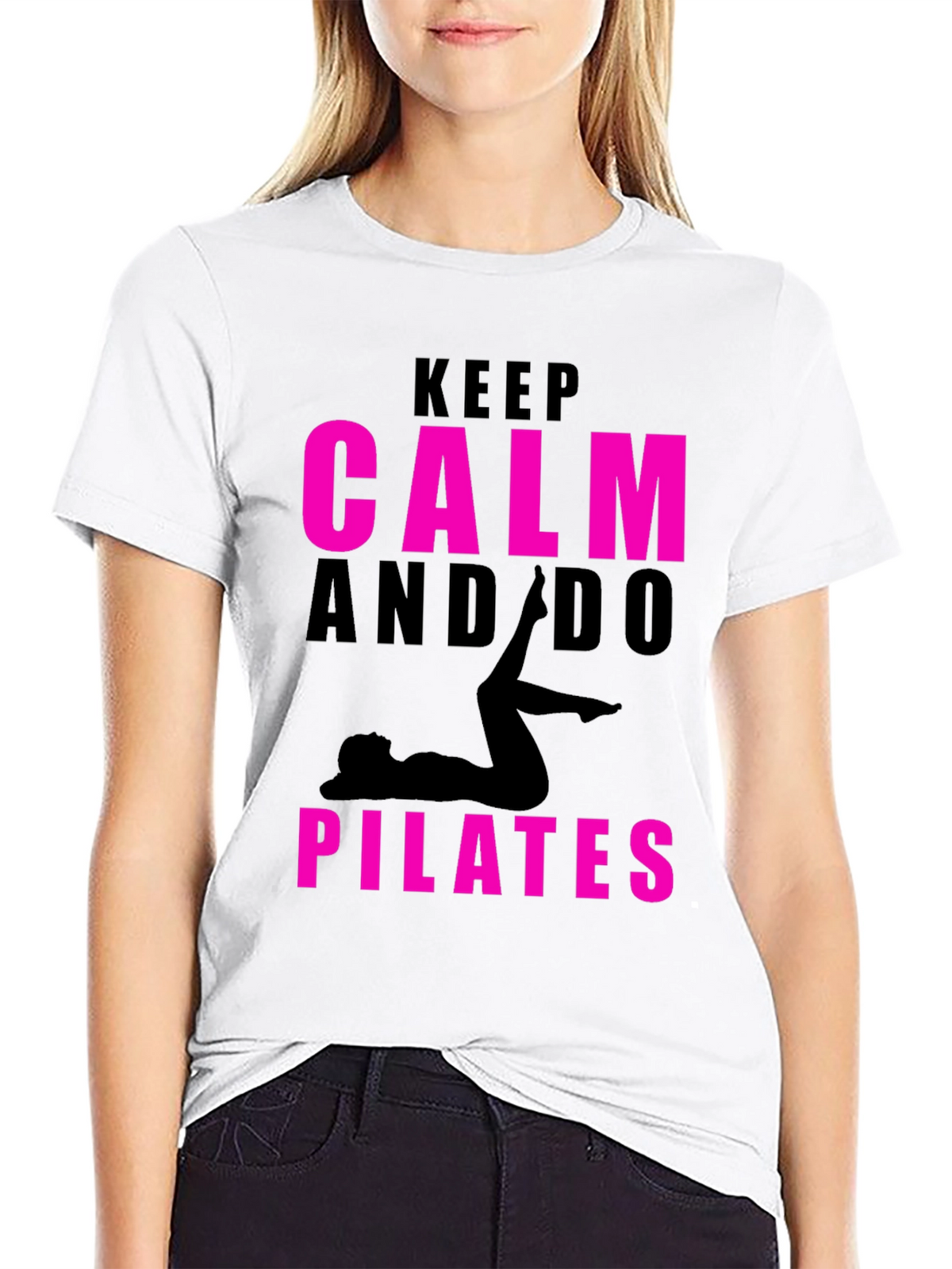 Keep Calm and Do Pilates Black T-Shirt