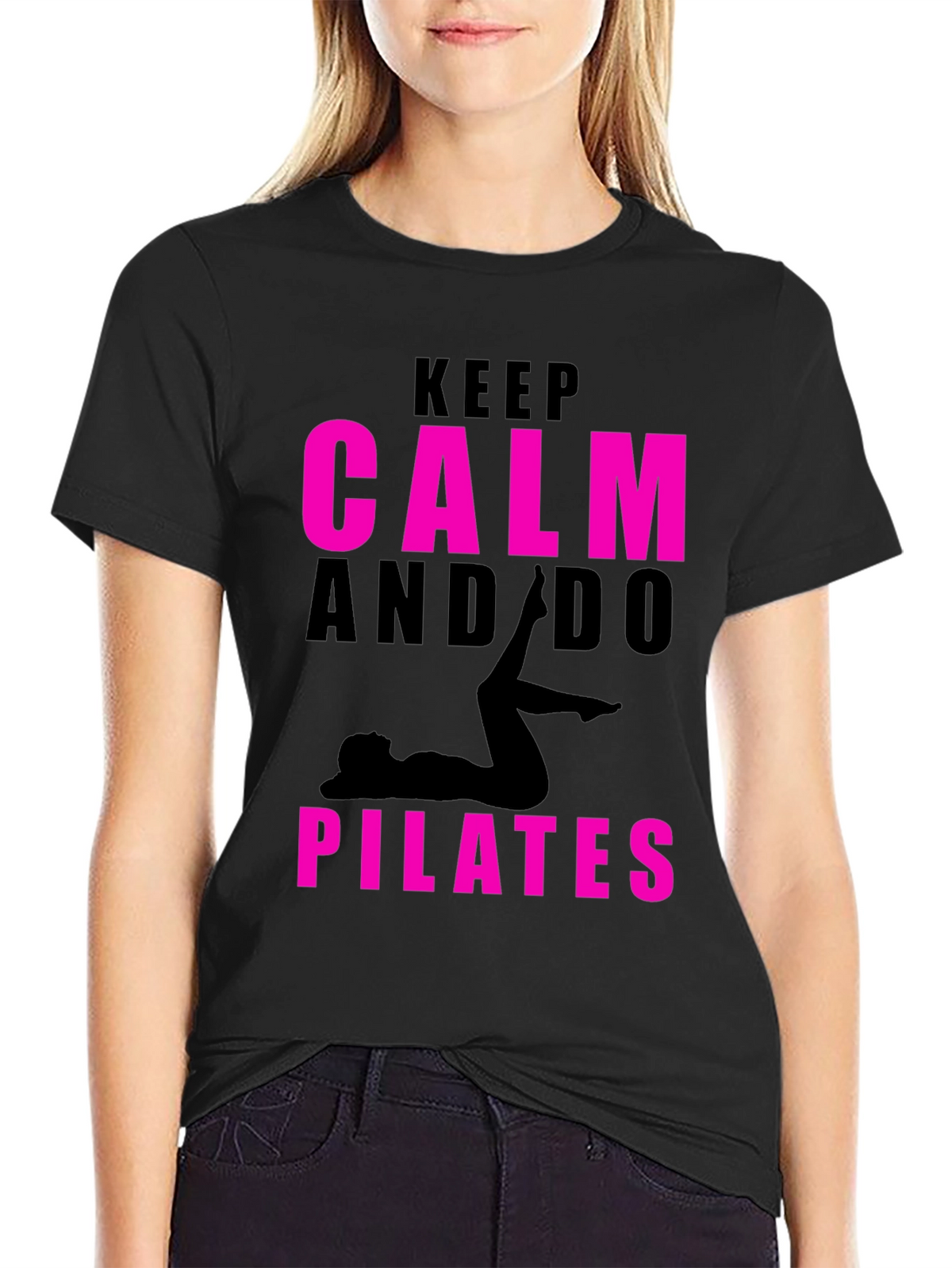 Keep Calm and Do Pilates Black T-Shirt