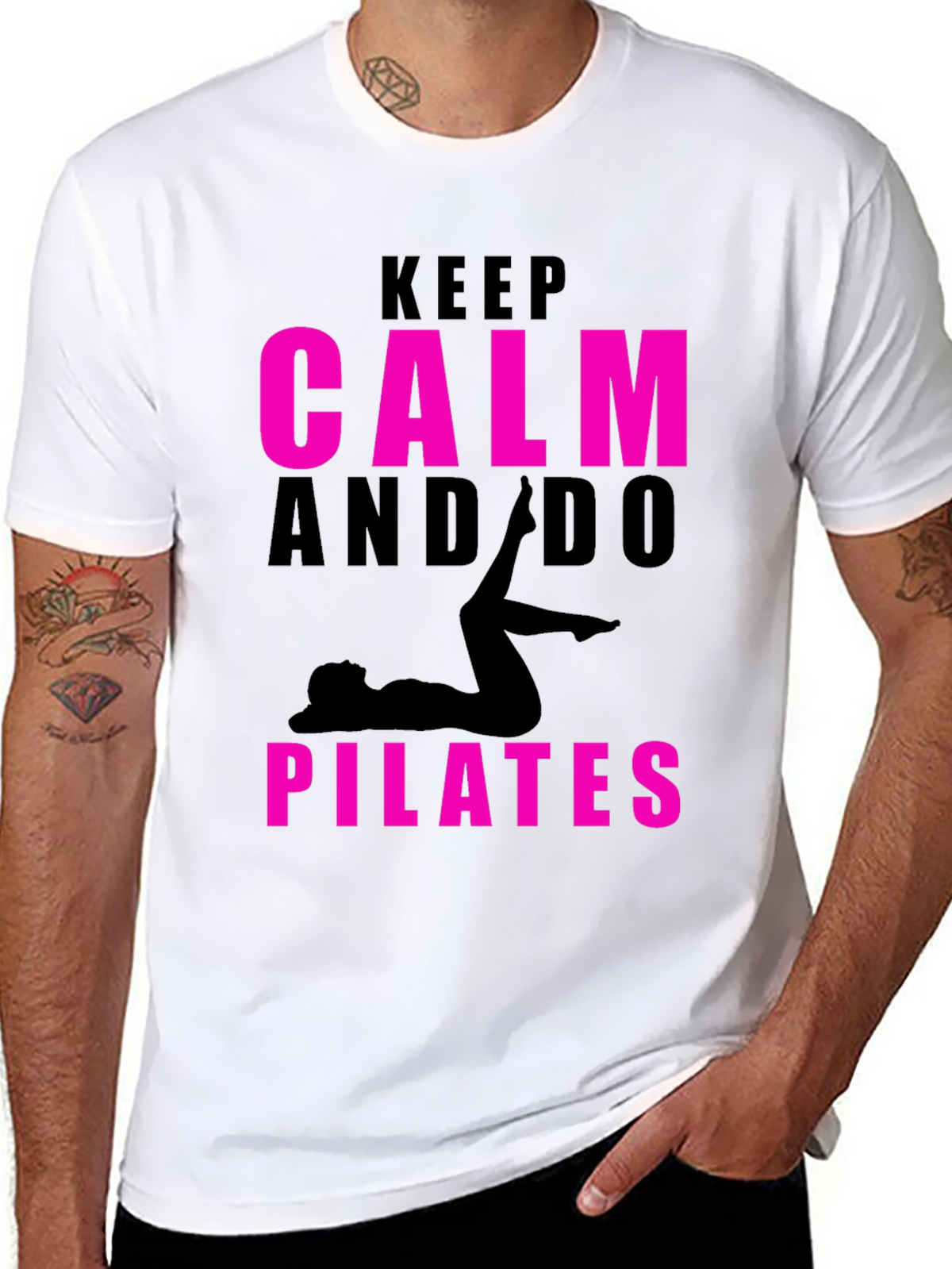 Keep Calm and Do Pilates Black T-Shirt