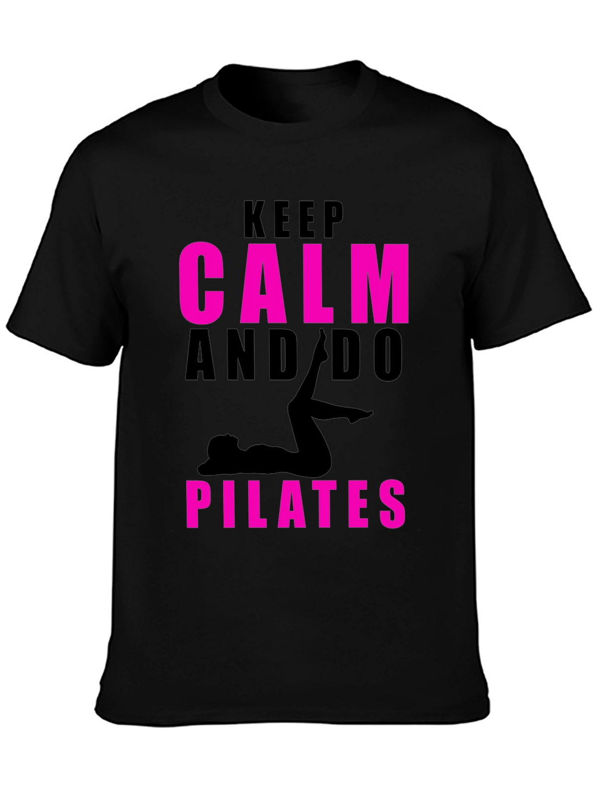Keep Calm and Do Pilates Black T-Shirt