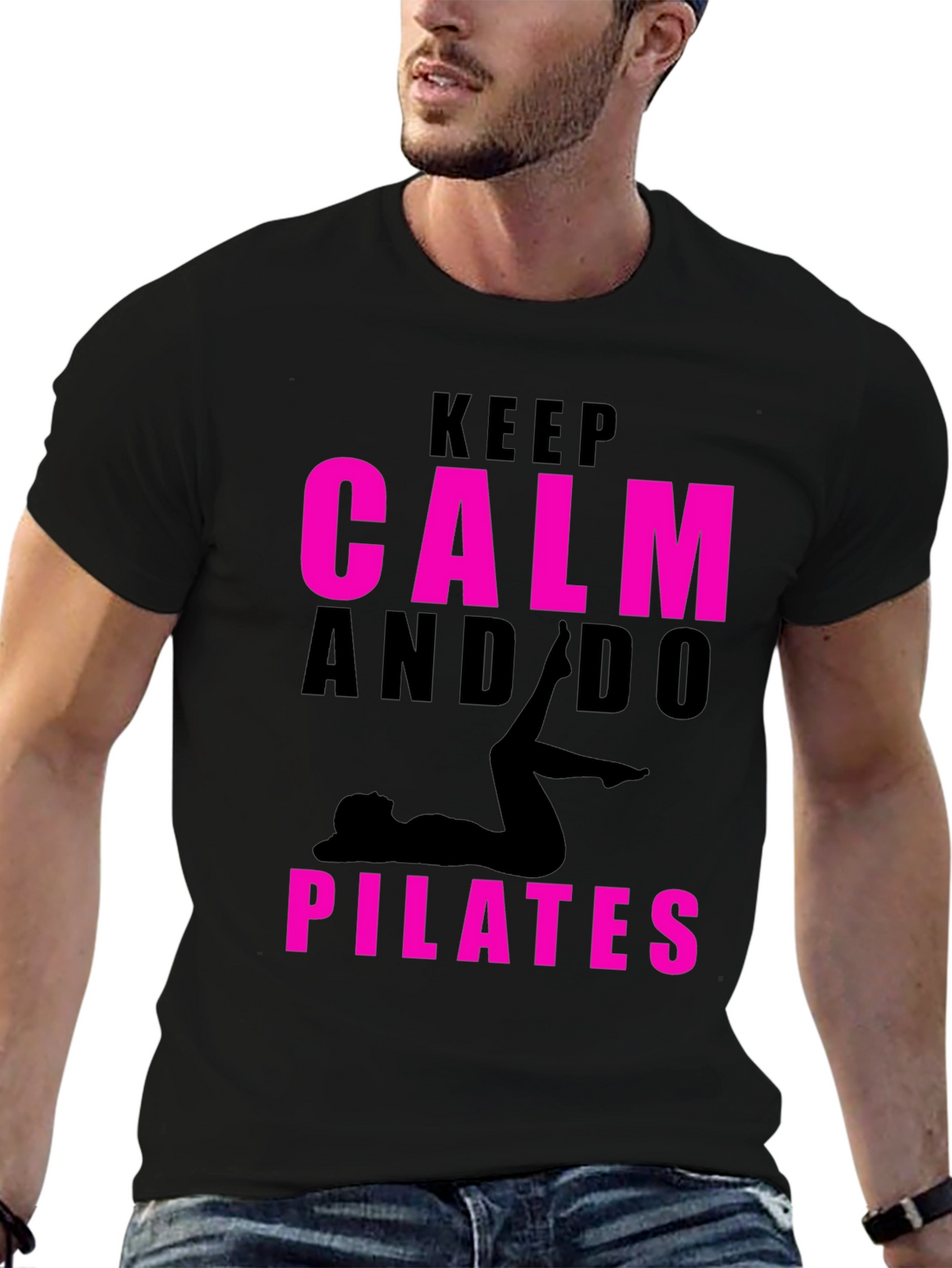 Keep Calm and Do Pilates Black T-Shirt