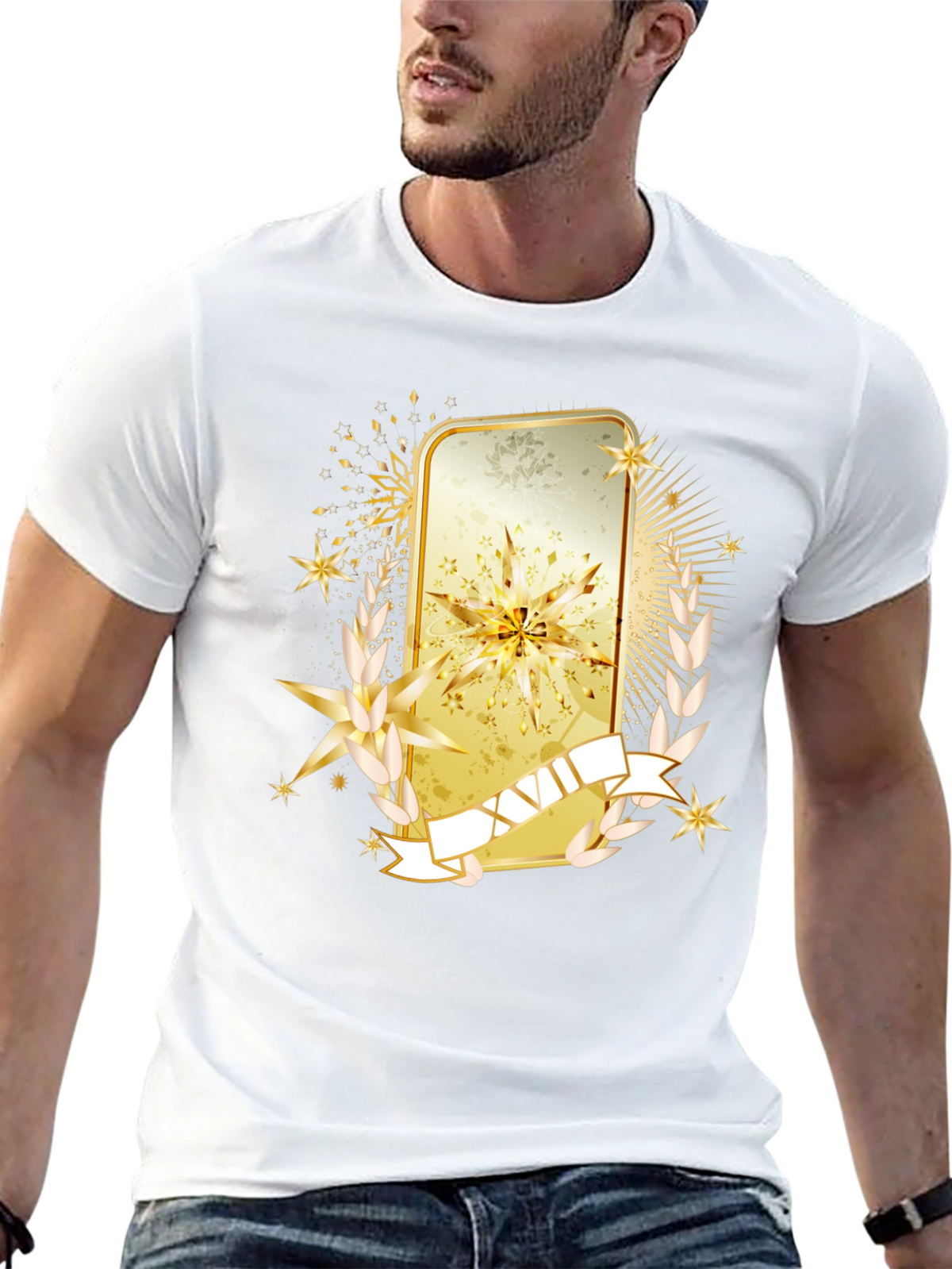 Golden Emblem Graphic Tee - Stylish Casual Wear