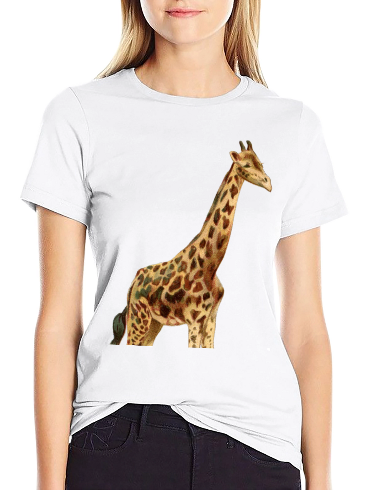 Giraffe Graphic Tee - Stylish Black T-Shirt