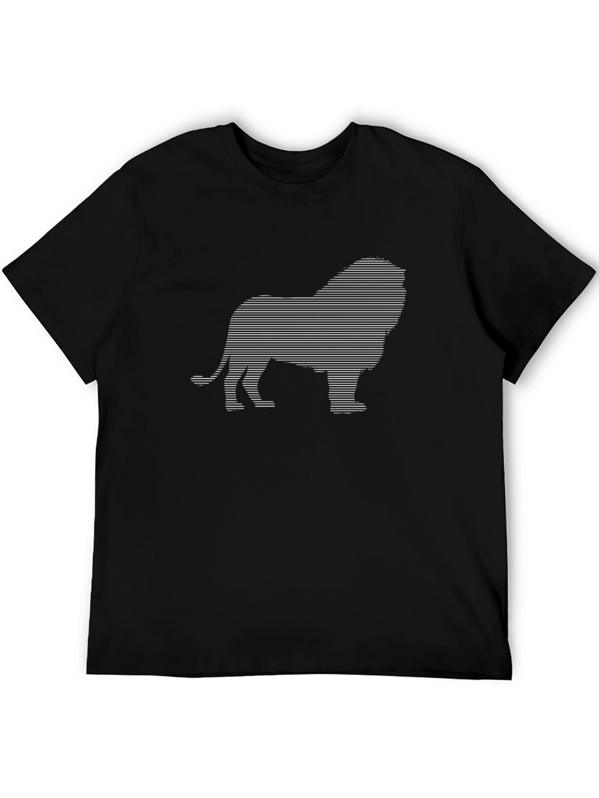 Stripped Lion Graphic Tee - Black