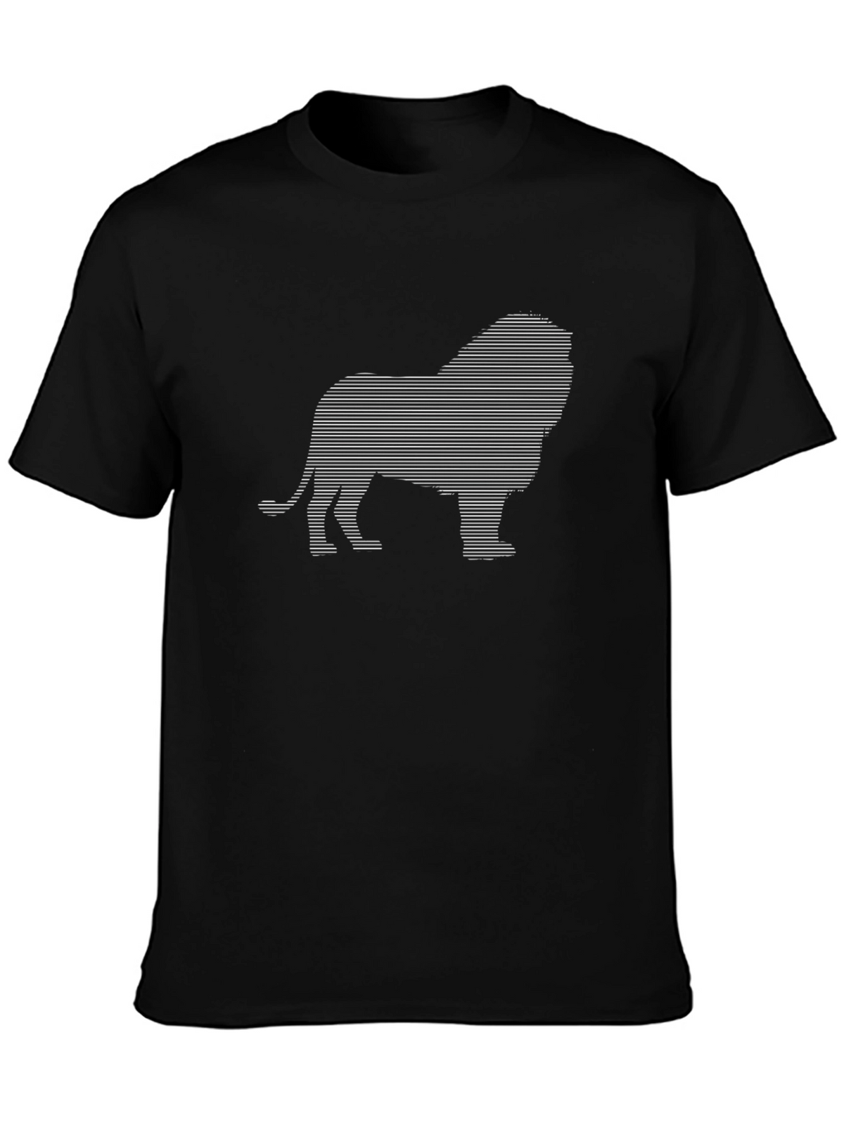 Stripped Lion Graphic Tee - Black