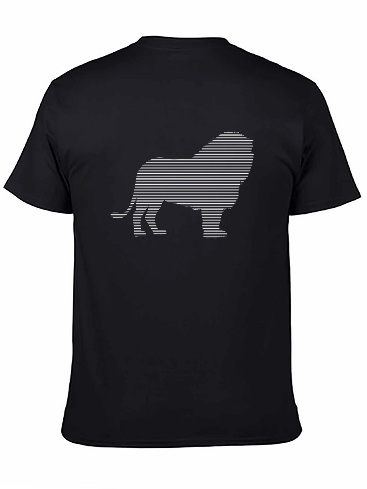 Stripped Lion Graphic Tee - Black