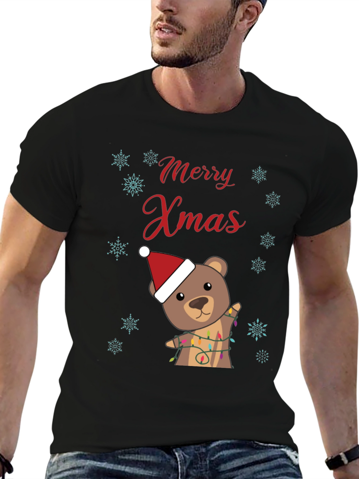 Festive Merry Xmas Bear T-Shirt