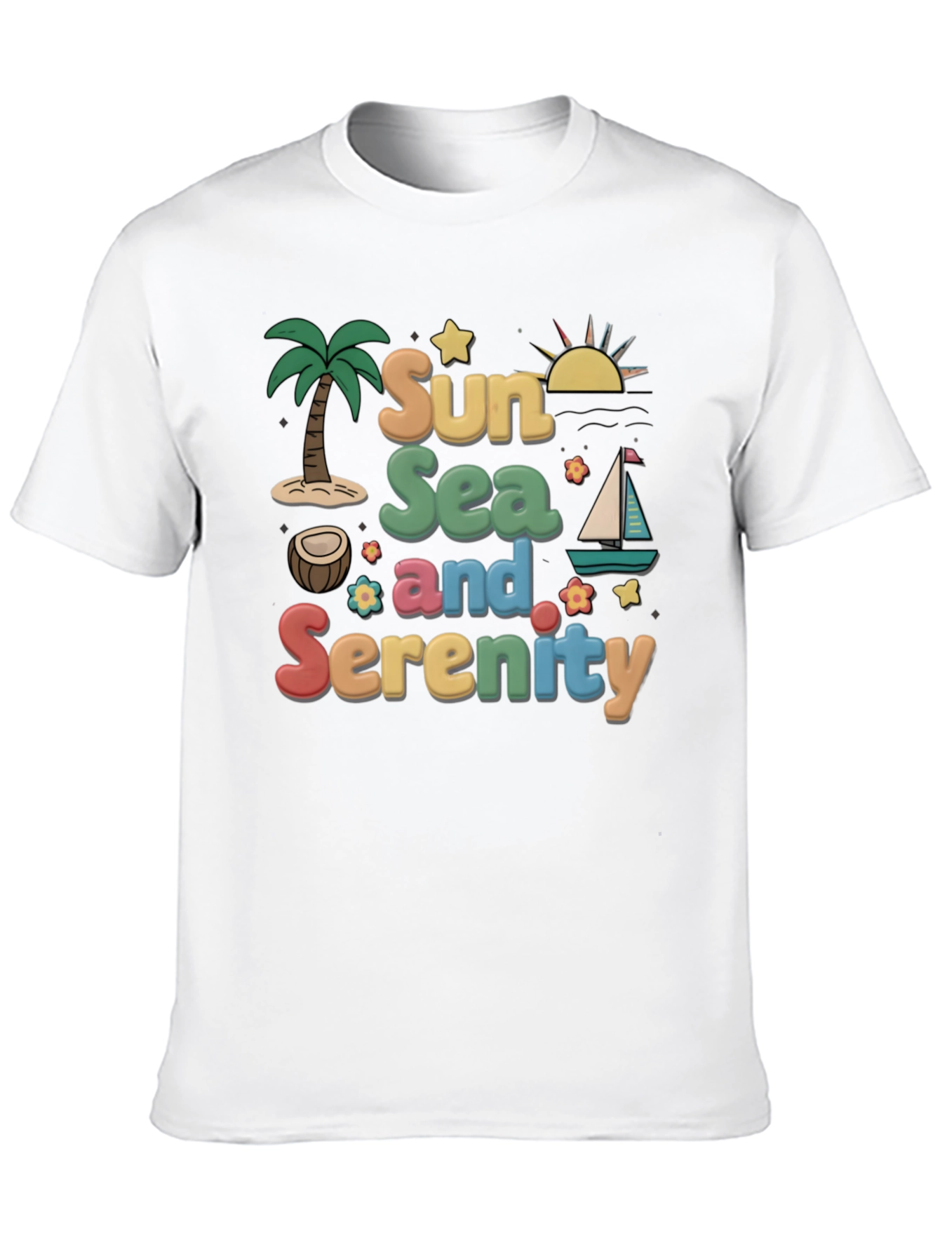 Sun Sea Serenity Graphic Tee - Vacation Vibes
