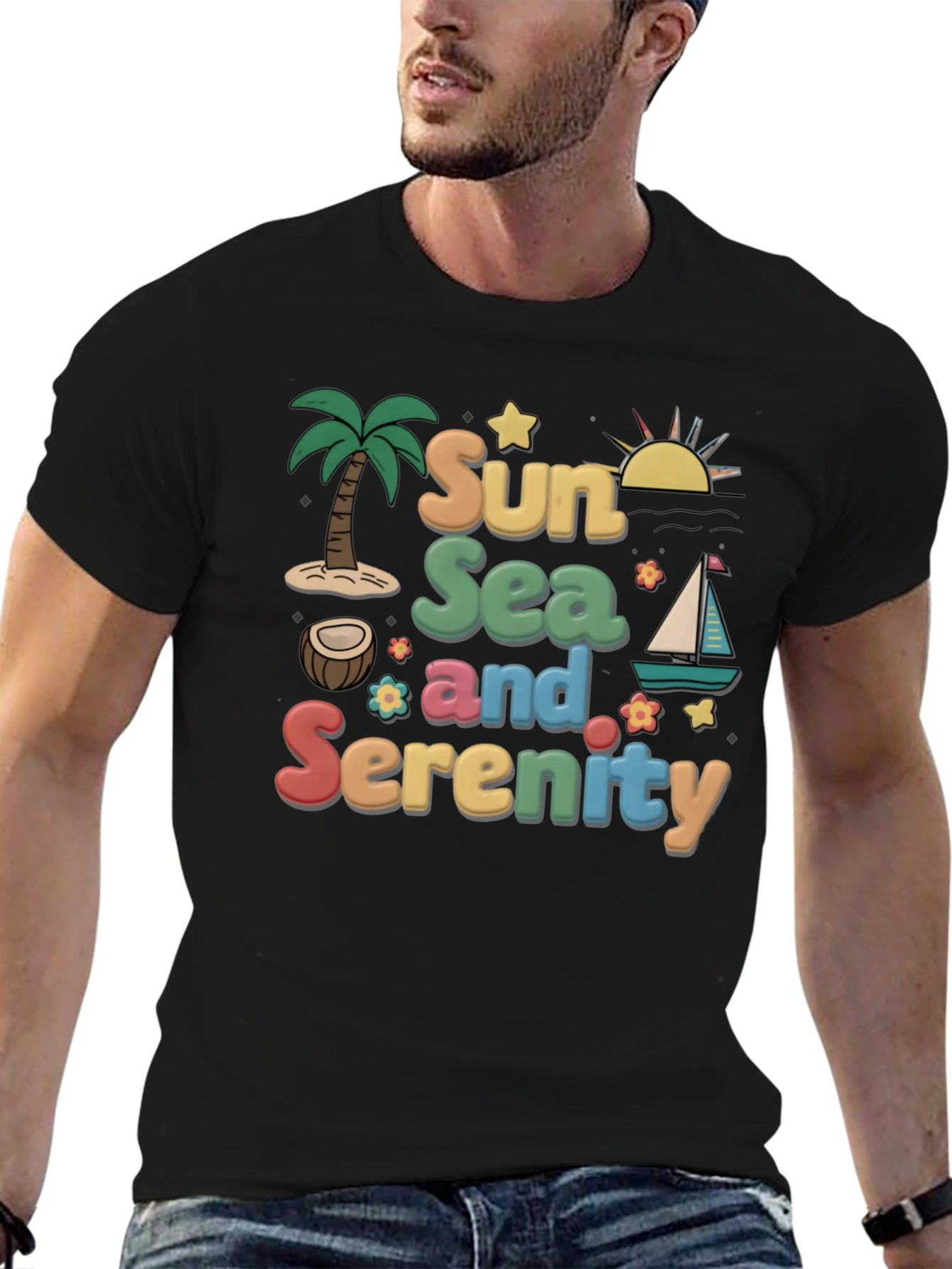Sun Sea Serenity Graphic Tee - Vacation Vibes