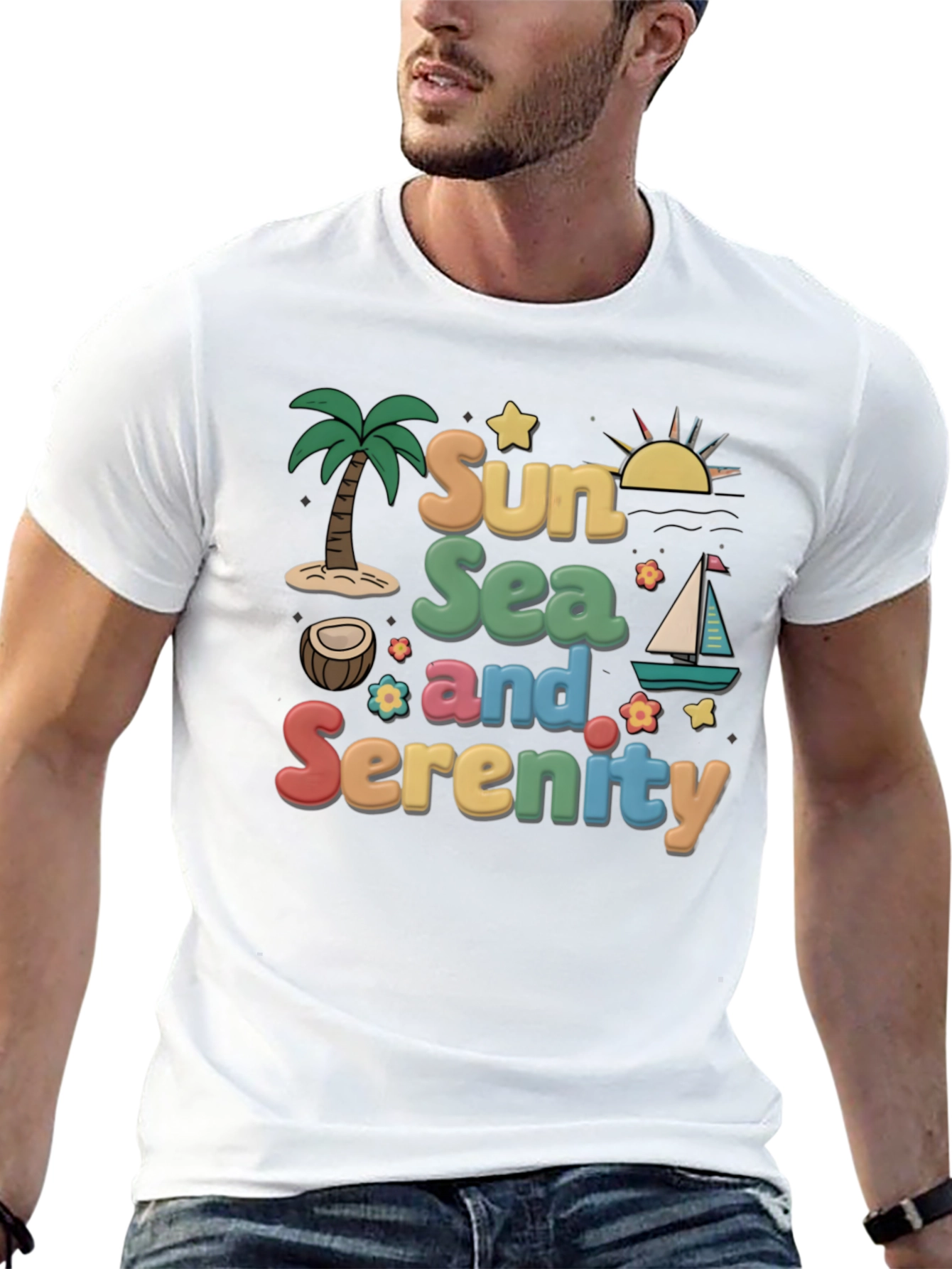 Sun Sea Serenity Graphic Tee - Vacation Vibes