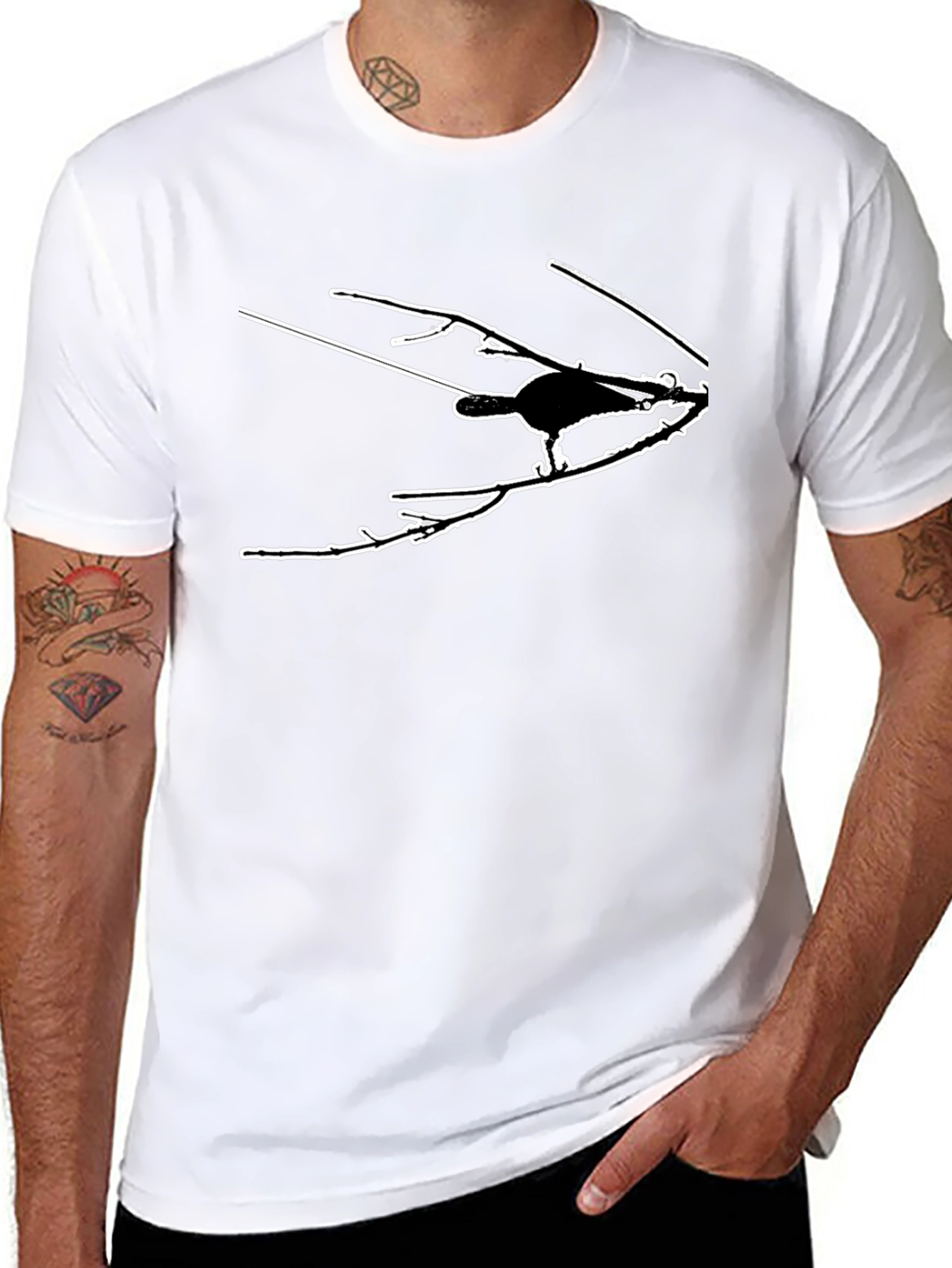Modern Crow Silhouette T-Shirt