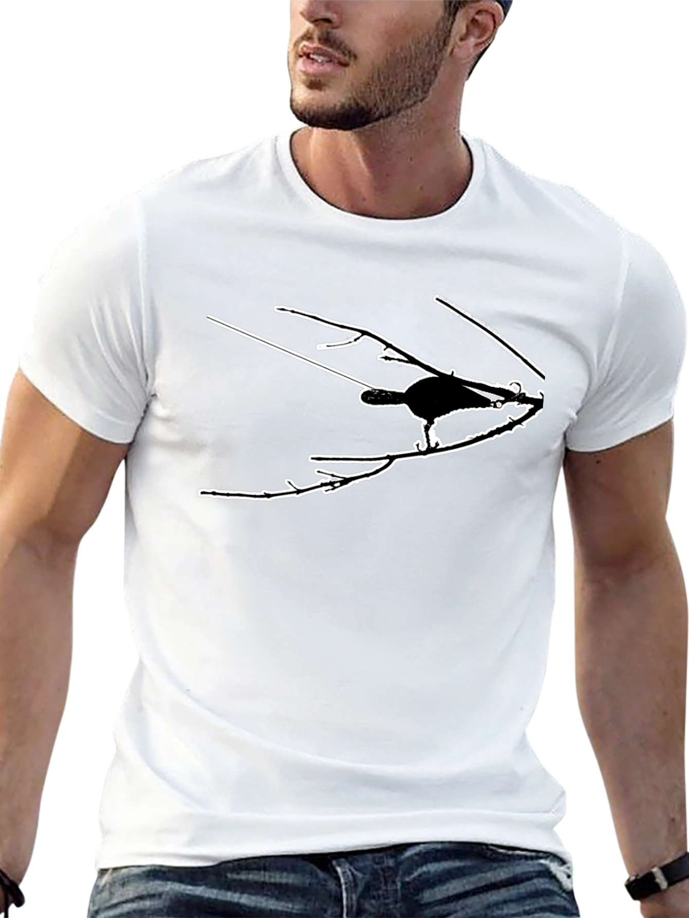 Modern Crow Silhouette T-Shirt