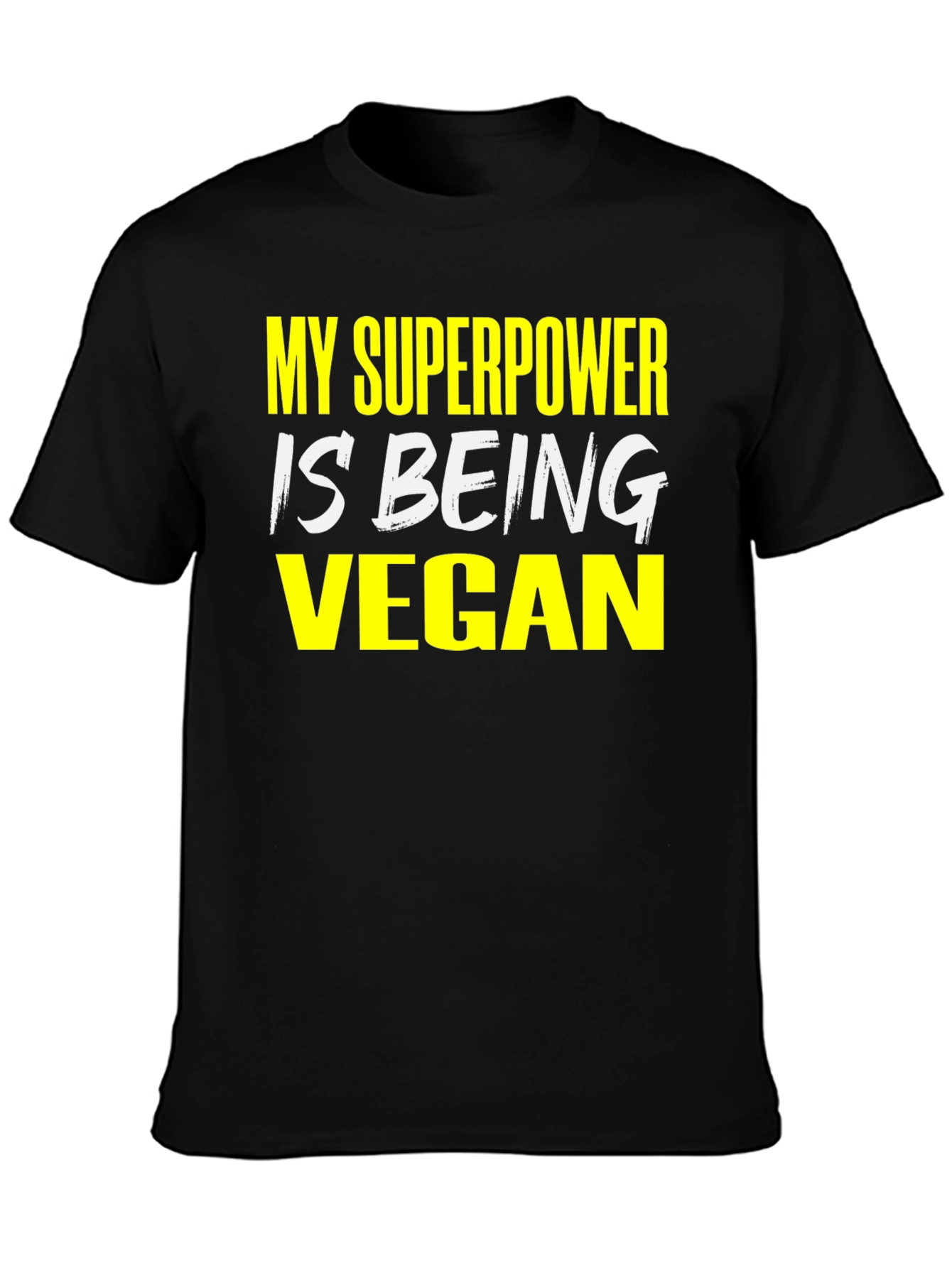 Vegan Superpower T-Shirt - Black Graphic Tee