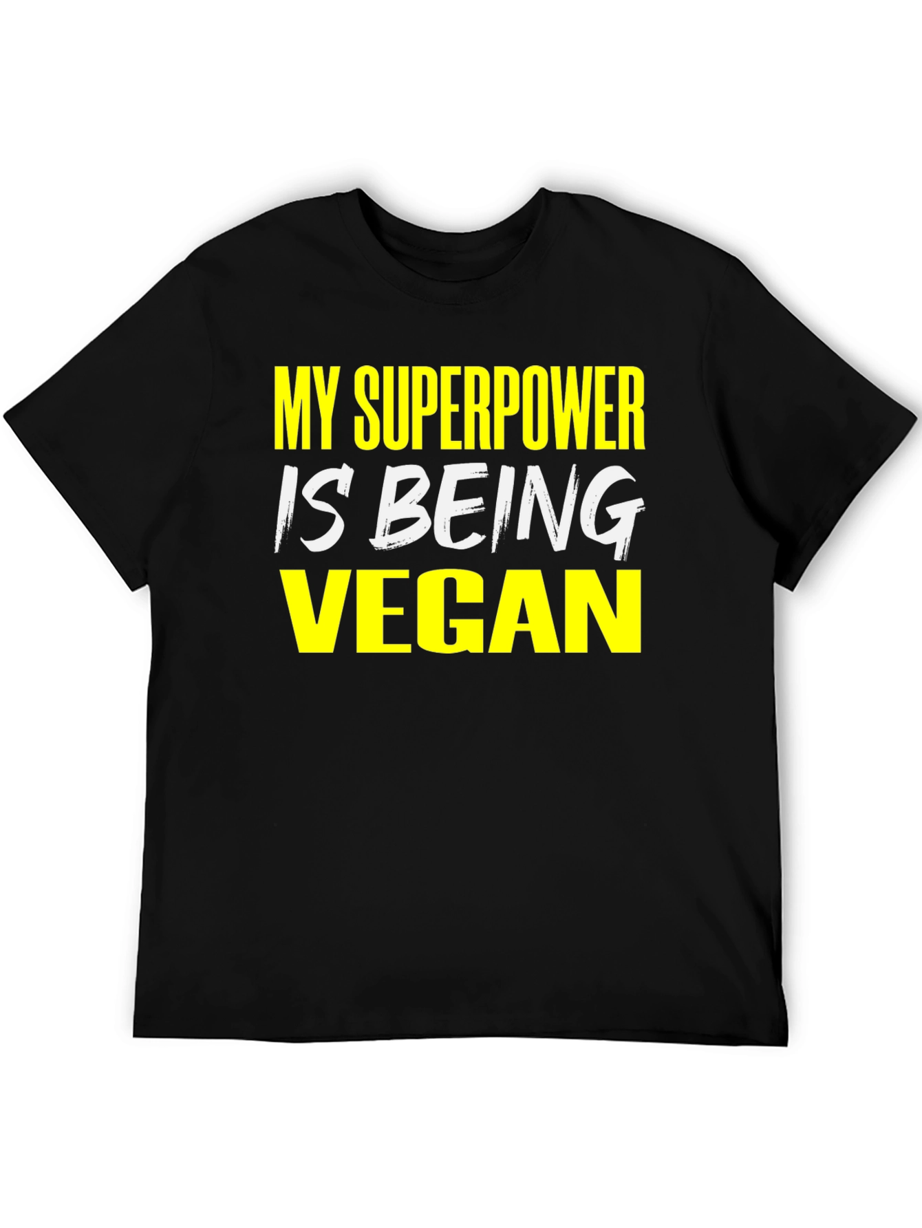 Vegan Superpower T-Shirt - Black Graphic Tee