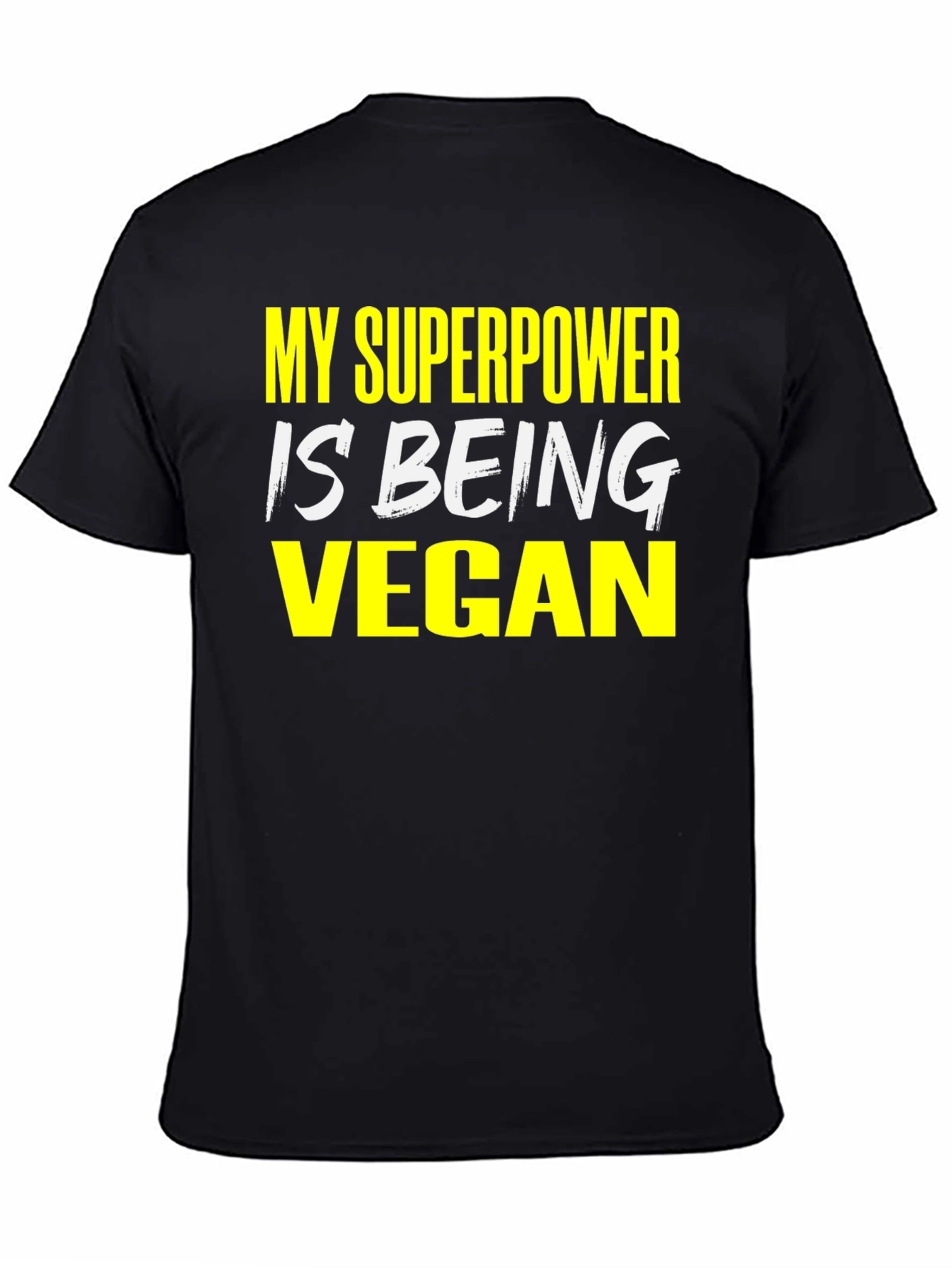 Vegan Superpower T-Shirt - Black Graphic Tee