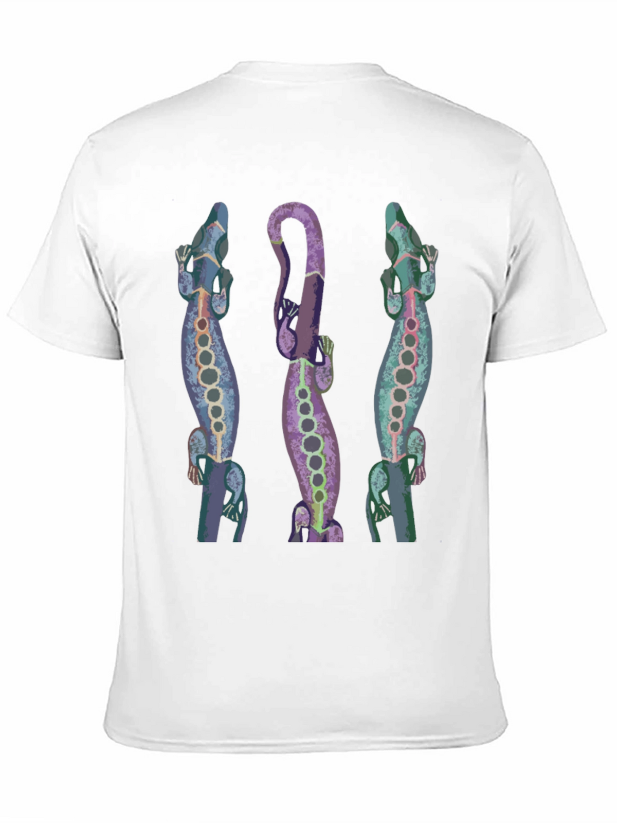 Lizard Print Mens Black T-Shirt