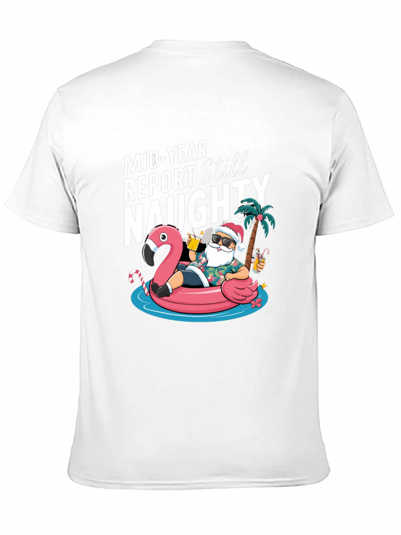 Mid-Year Report Still Naughty Santa Flamingo T-Shirt