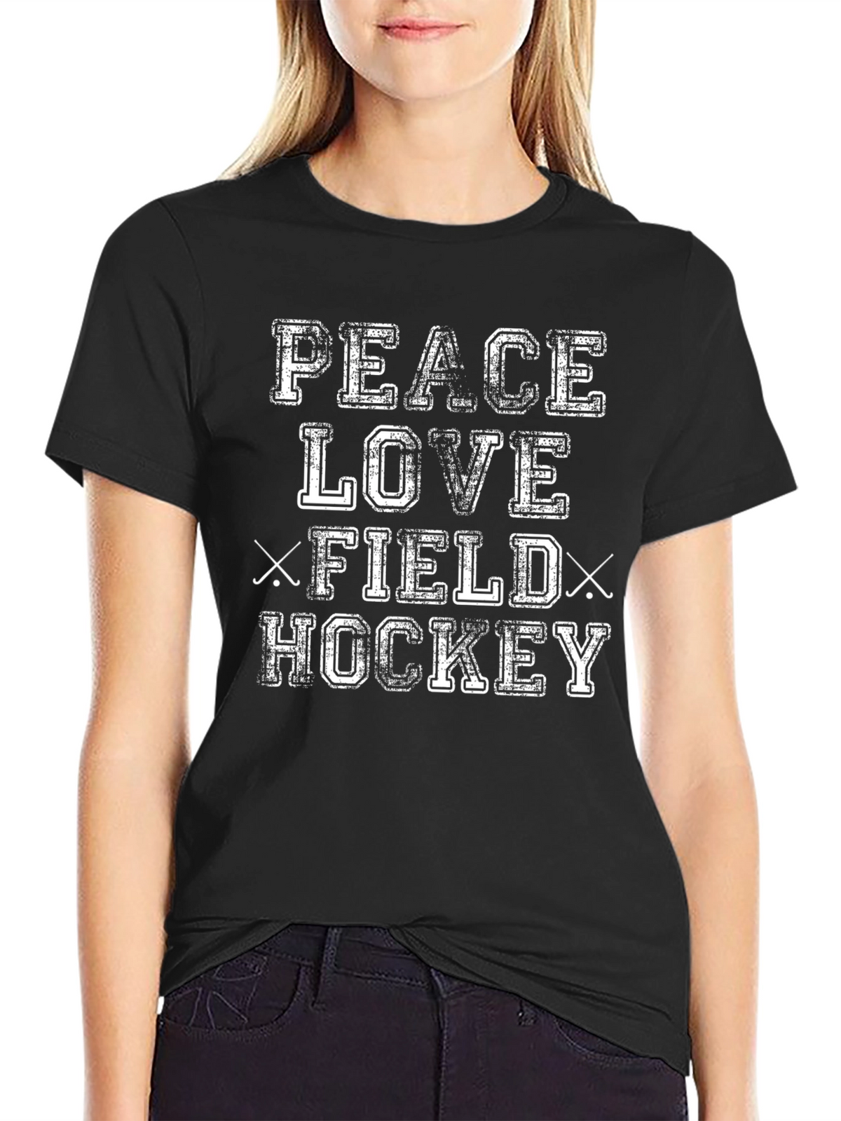 Peace Love Field Hockey Graphic Tee
