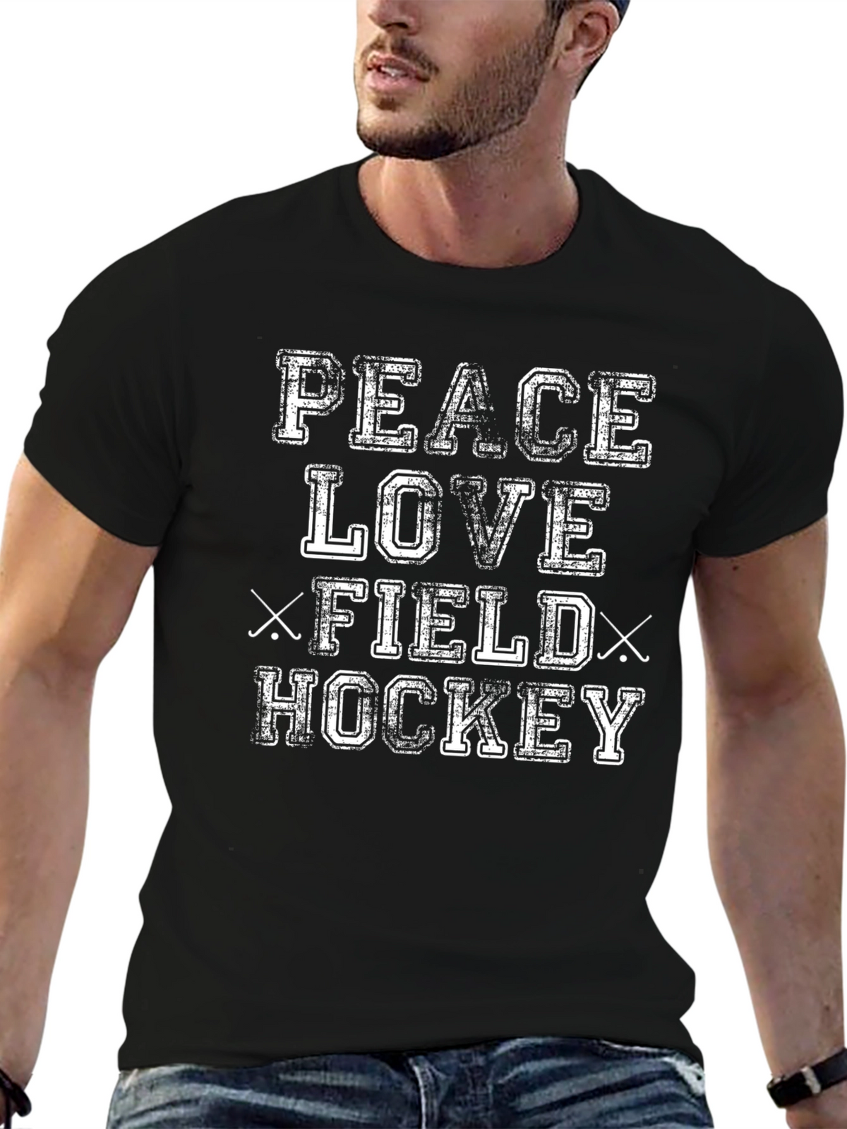 Peace Love Field Hockey Graphic Tee