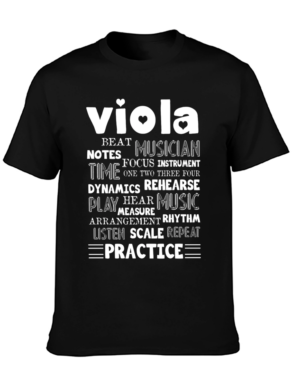 Viola Musician Word Art T-Shirt