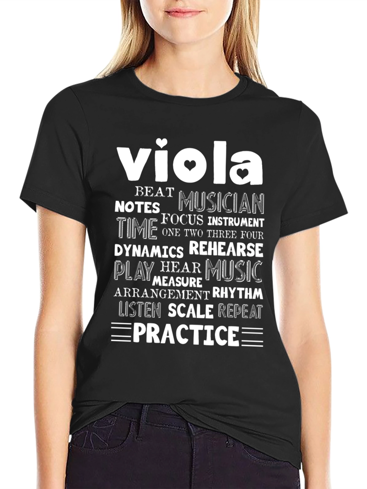 Viola Musician Word Art T-Shirt