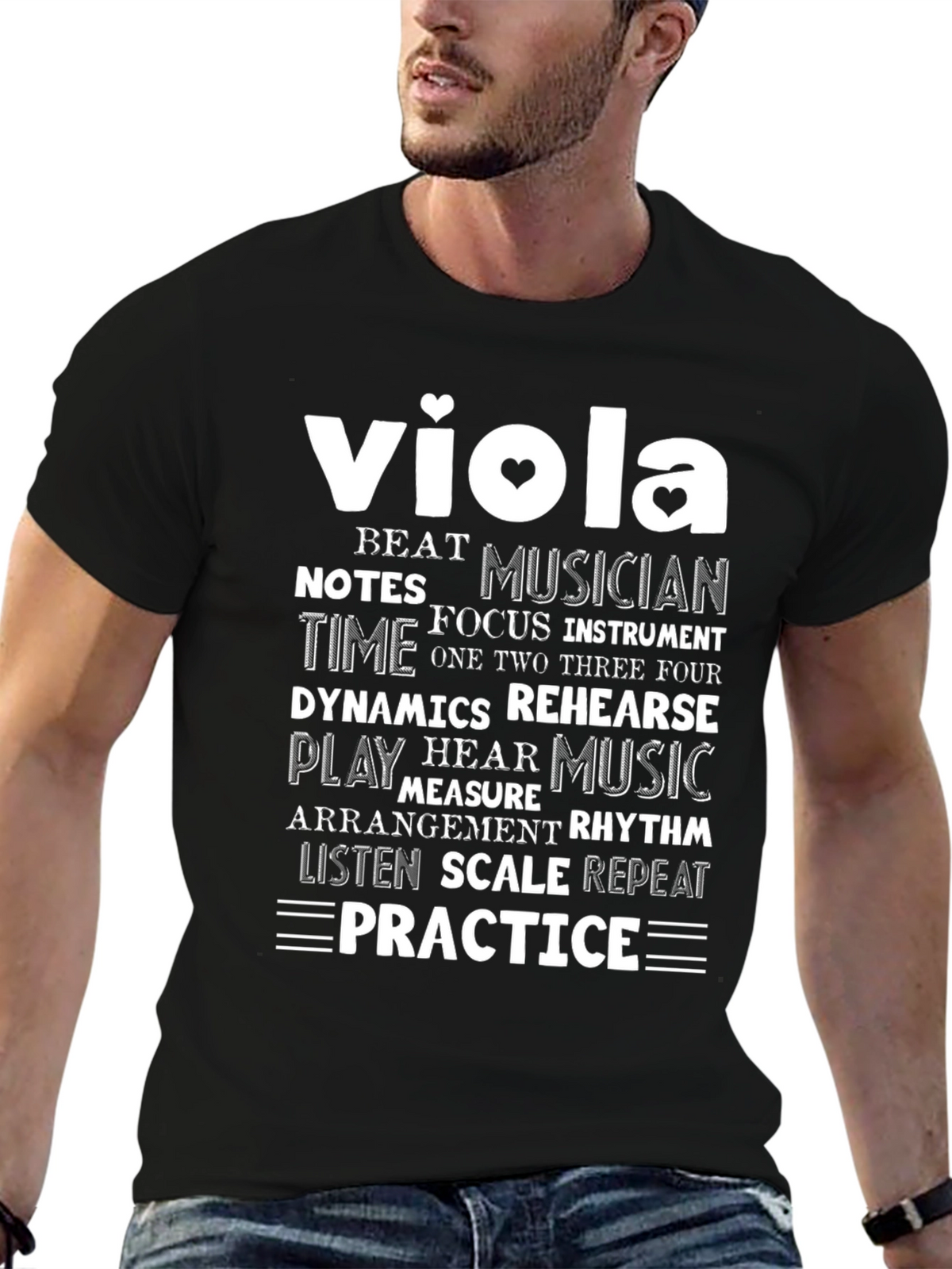 Viola Musician Word Art T-Shirt