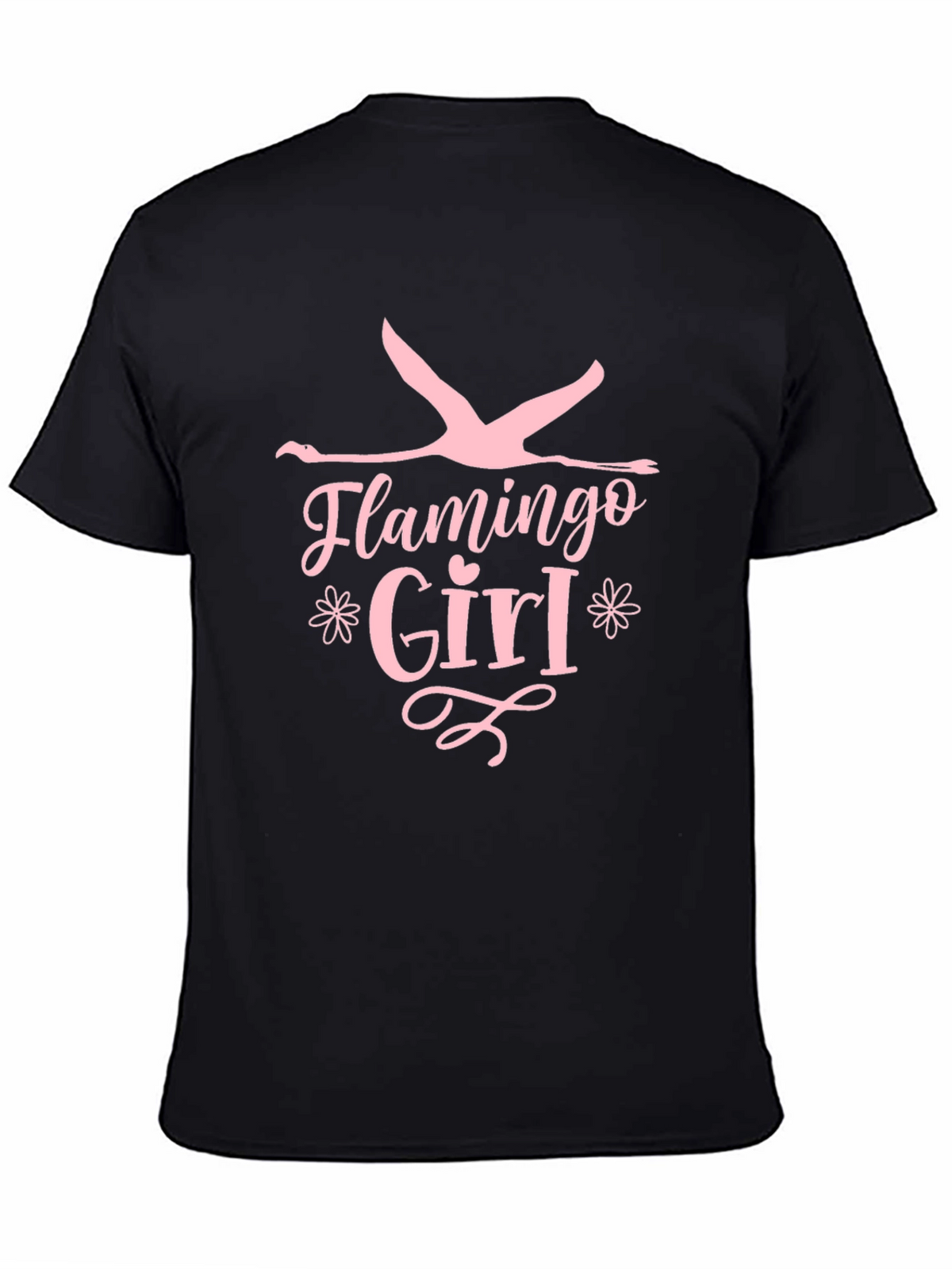 Flamingo Girl Black T-Shirt
