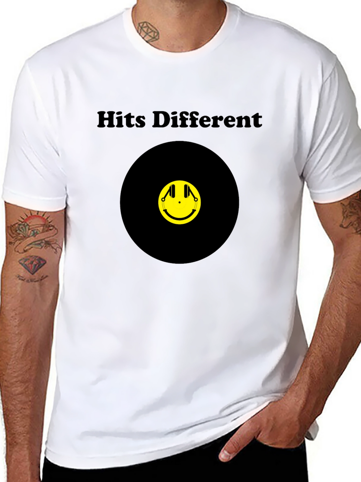 Hits Different Smiley Face Graphic Tee