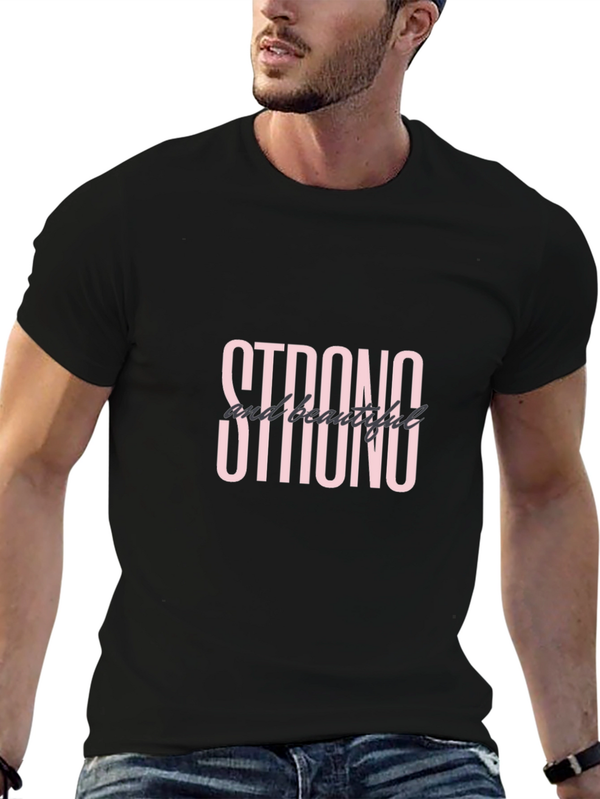 Strong and Beautiful Black Graphic Tee