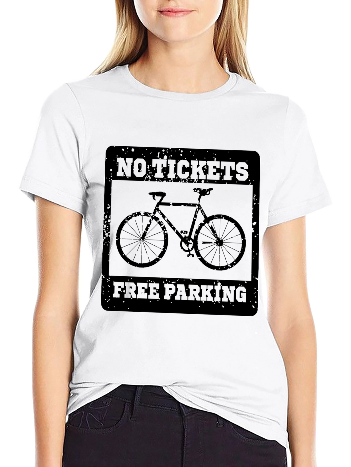 No Tickets Free Parking Bike Graphic Tee