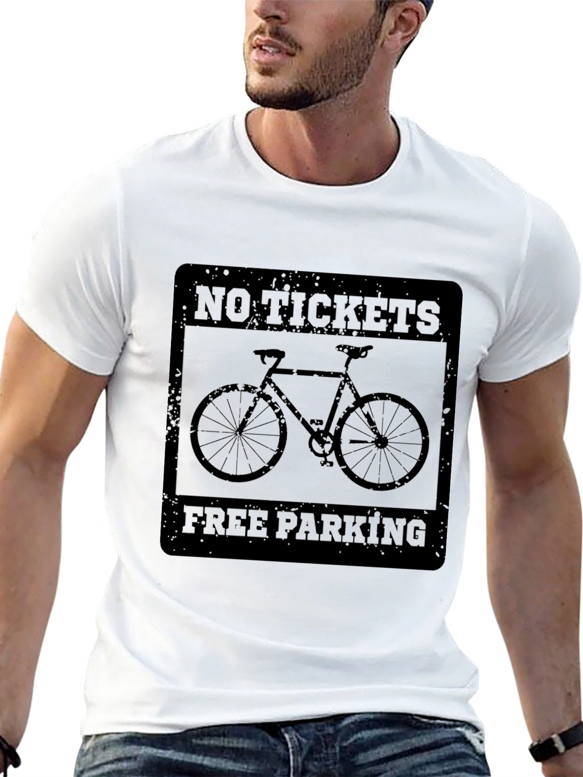 No Tickets Free Parking Bike Graphic Tee