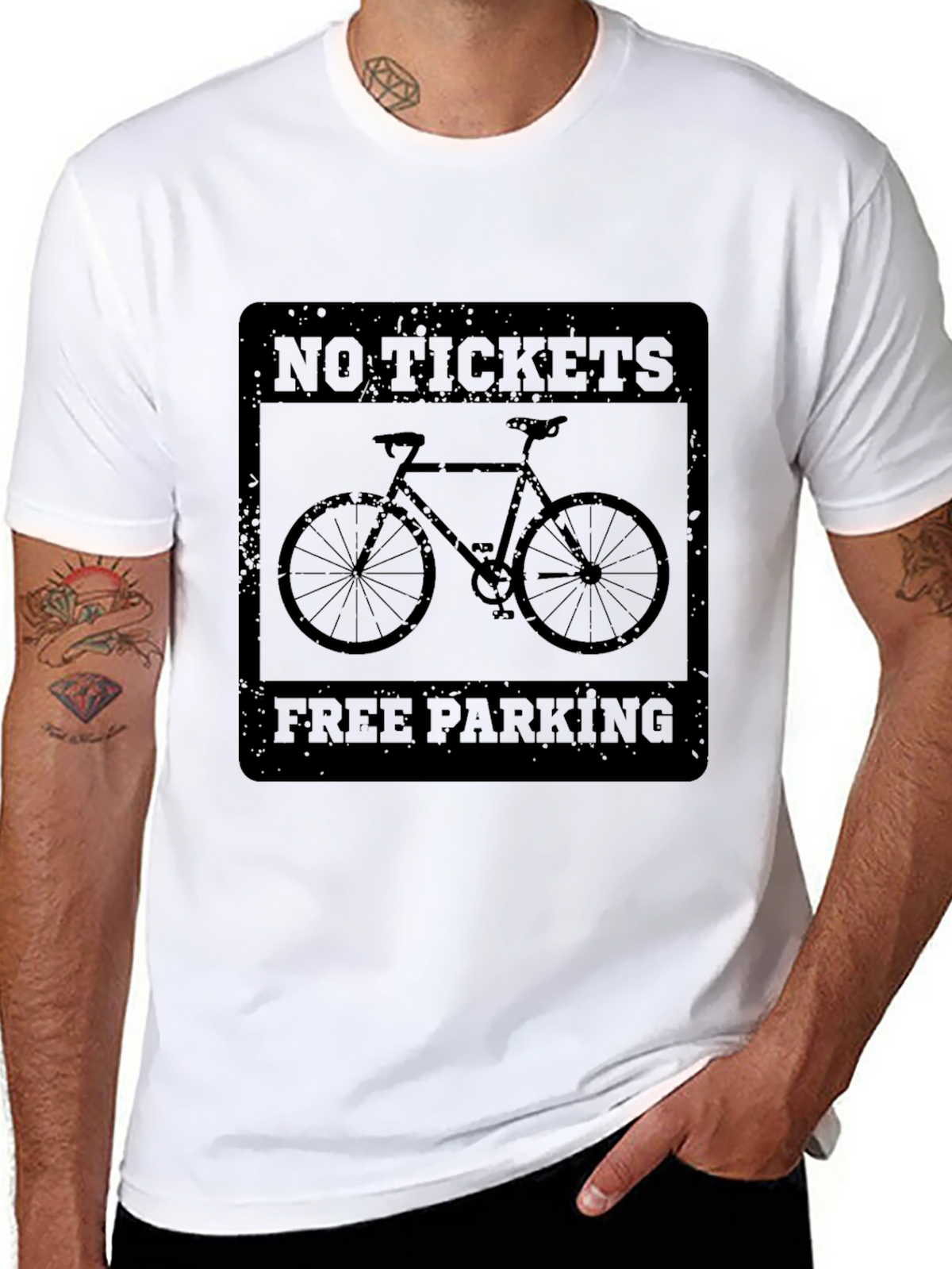 No Tickets Free Parking Bike Graphic Tee