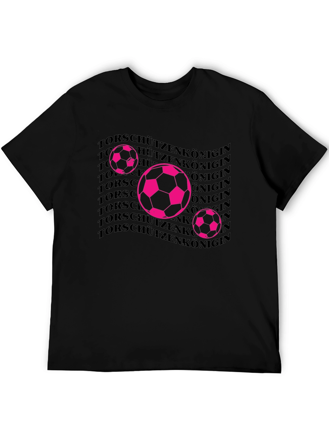 Soccer Queen Graphic Tee - Black Cotton T-Shirt