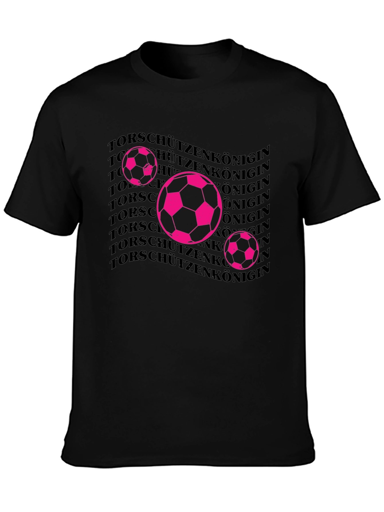 Soccer Queen Graphic Tee - Black Cotton T-Shirt