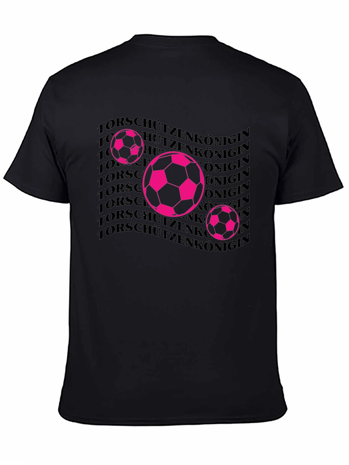 Soccer Queen Graphic Tee - Black Cotton T-Shirt