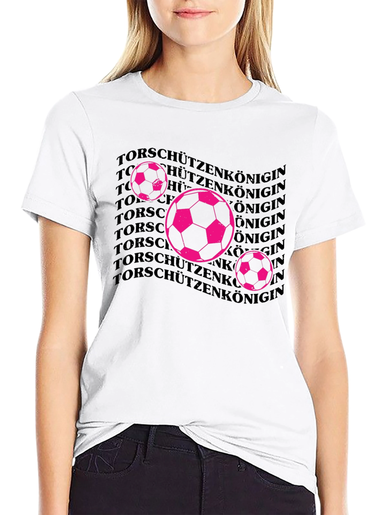 Soccer Queen Graphic Tee - Black Cotton T-Shirt