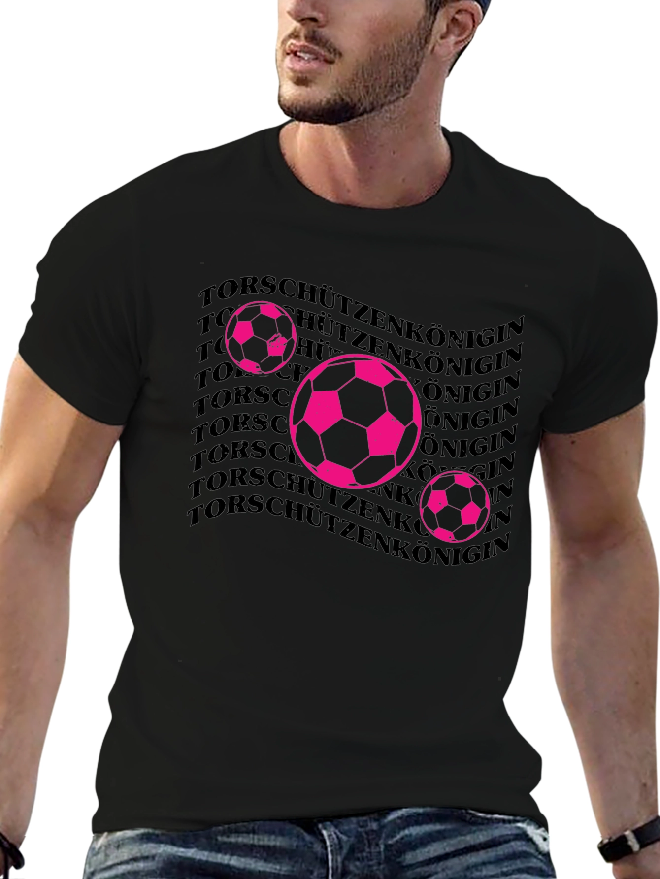 Soccer Queen Graphic Tee - Black Cotton T-Shirt