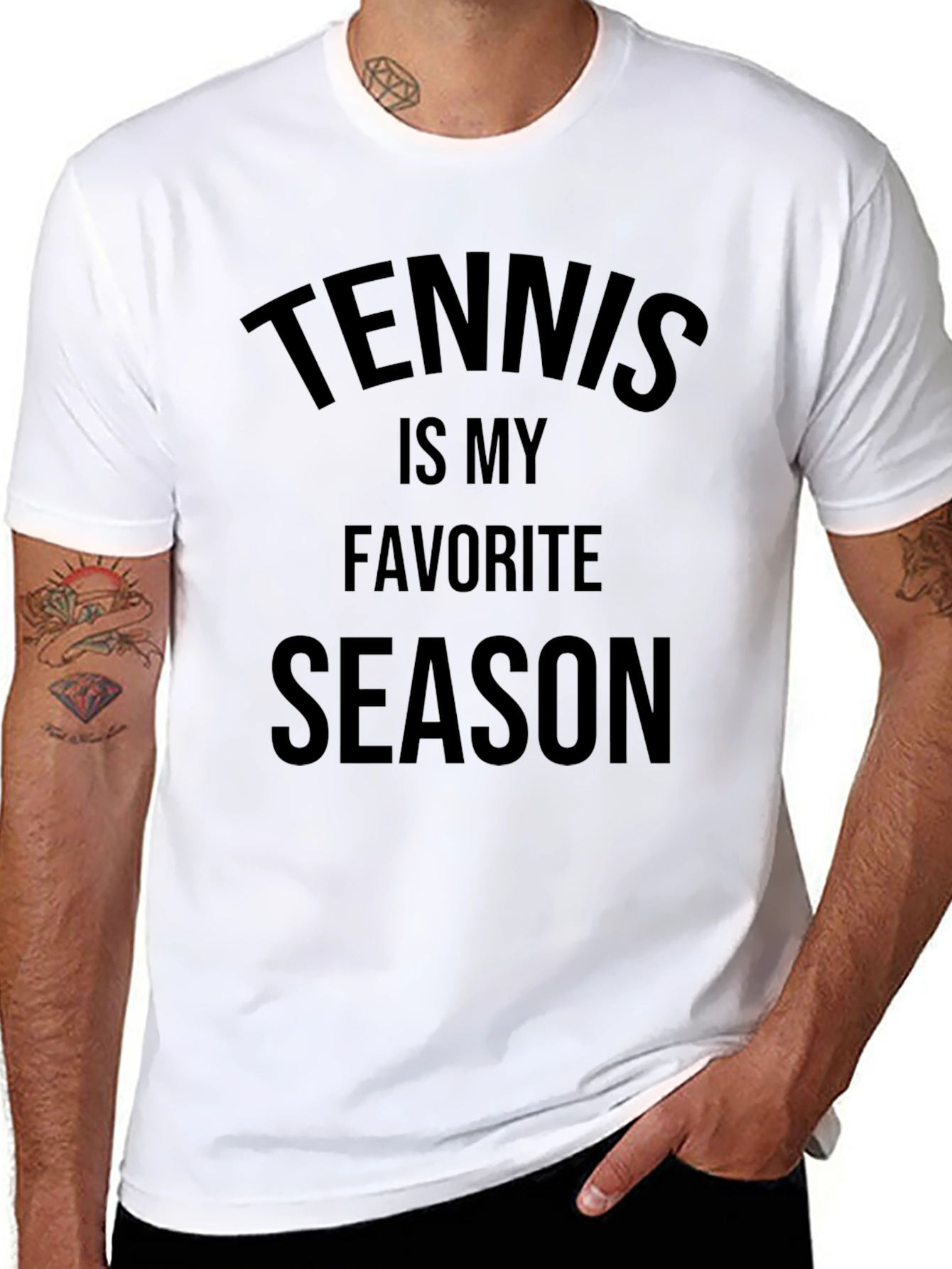 Tennis Is My Favorite Season Black Graphic Tee