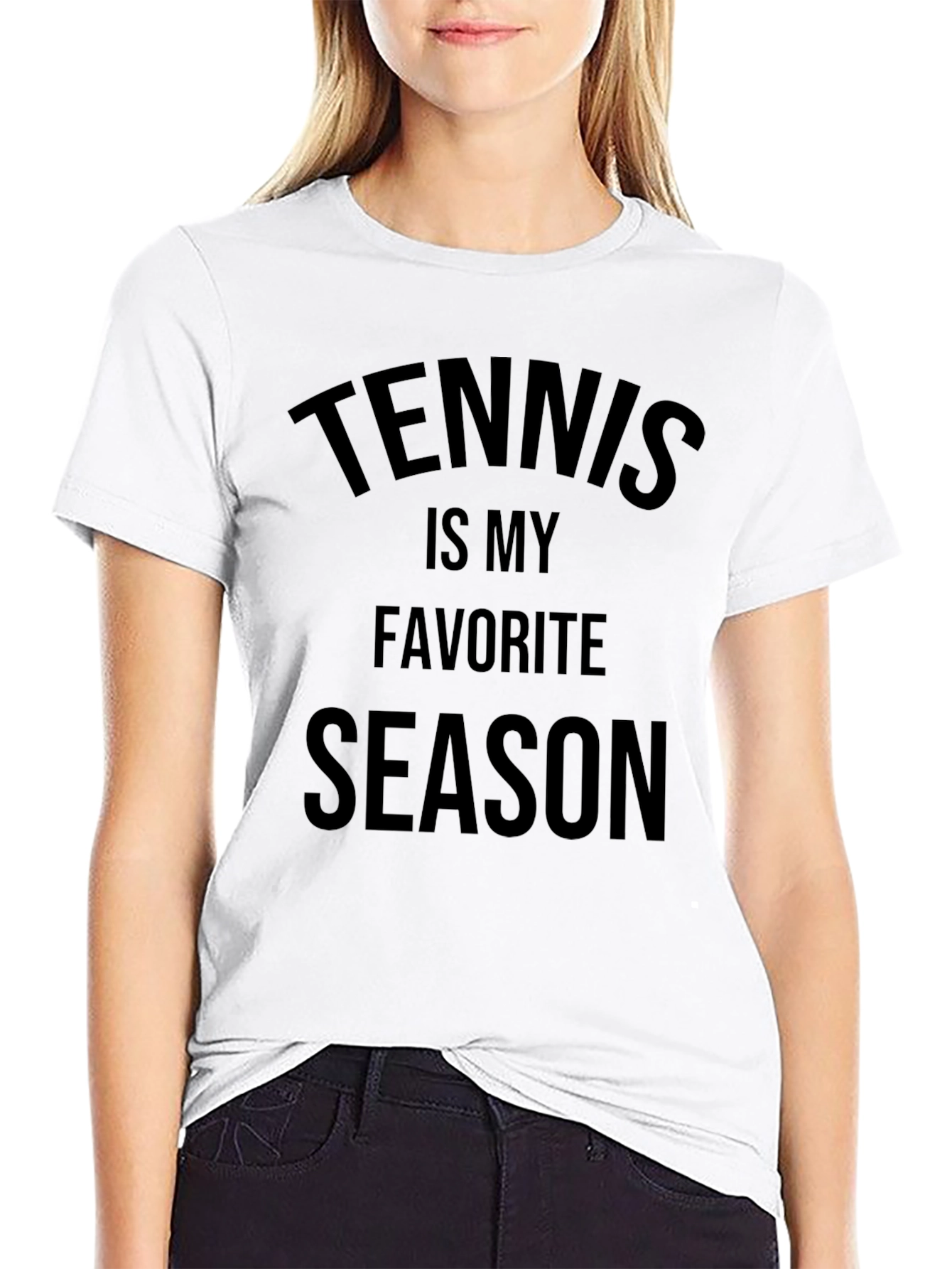 Tennis Is My Favorite Season Black Graphic Tee
