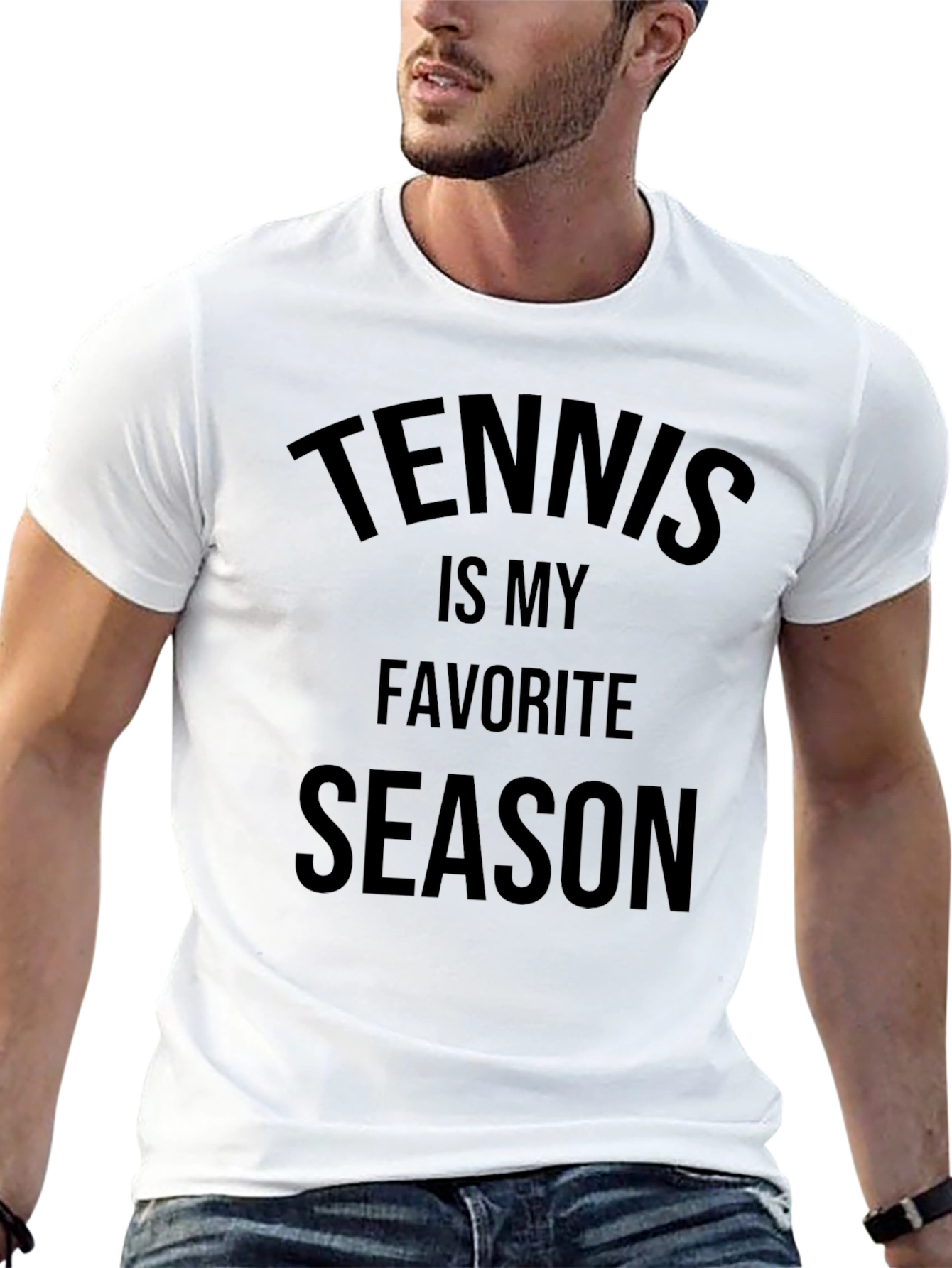Tennis Is My Favorite Season Black Graphic Tee