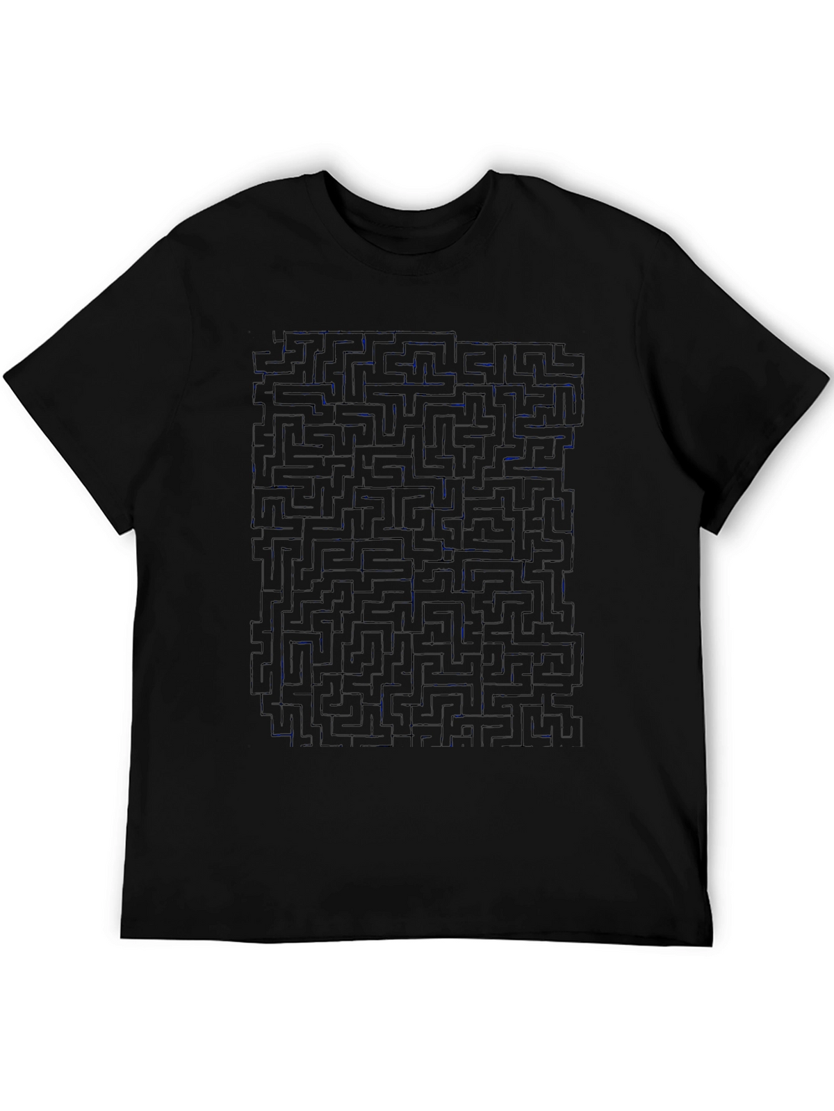 Maze T-Shirt - Black Cotton Brain Teaser Tee