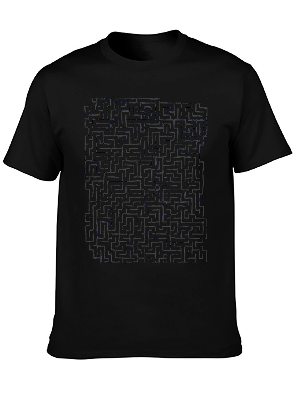 Maze T-Shirt - Black Cotton Brain Teaser Tee