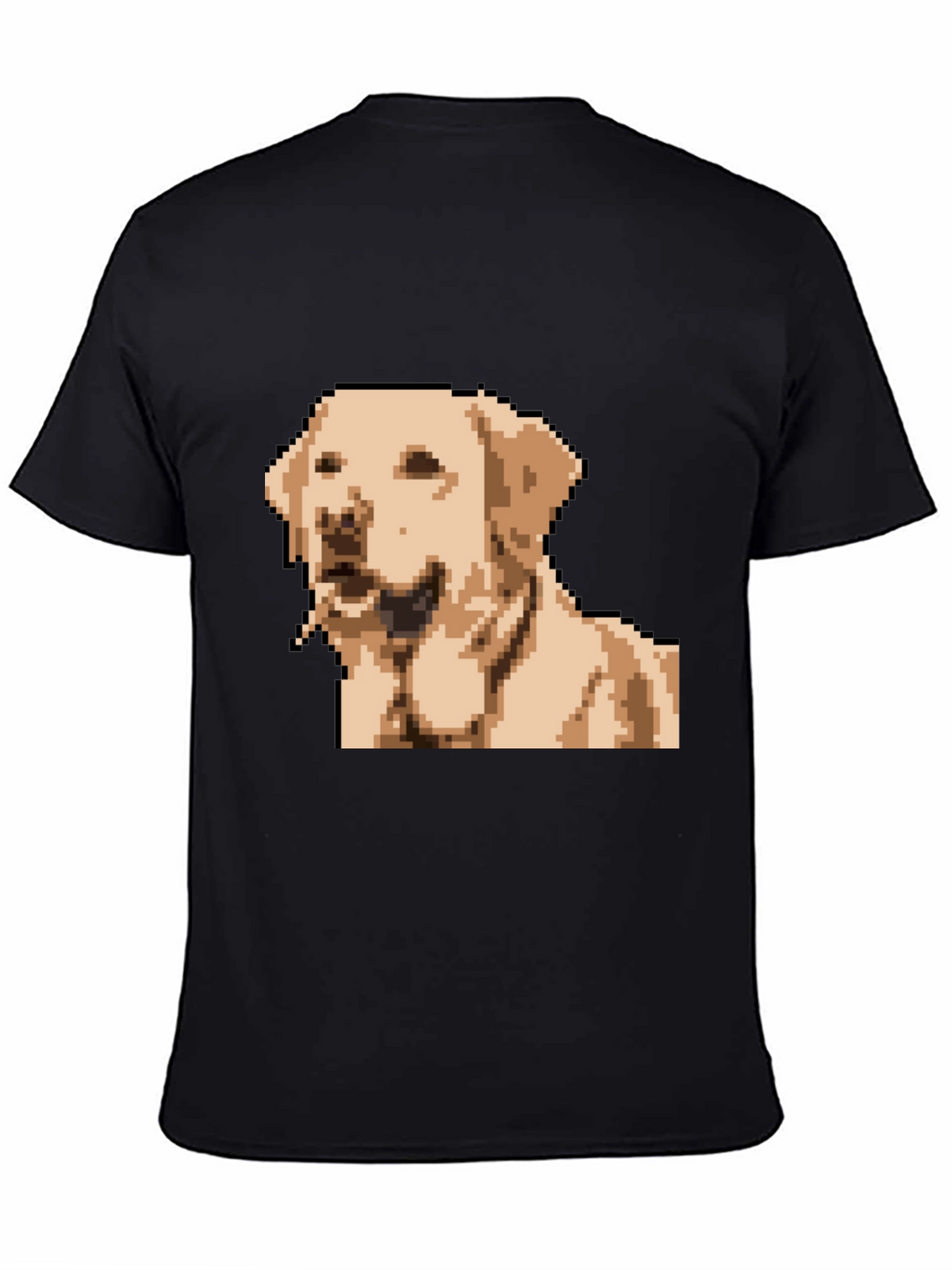 Pixel Dog Graphic T-Shirt - Black Crew Neck Tee