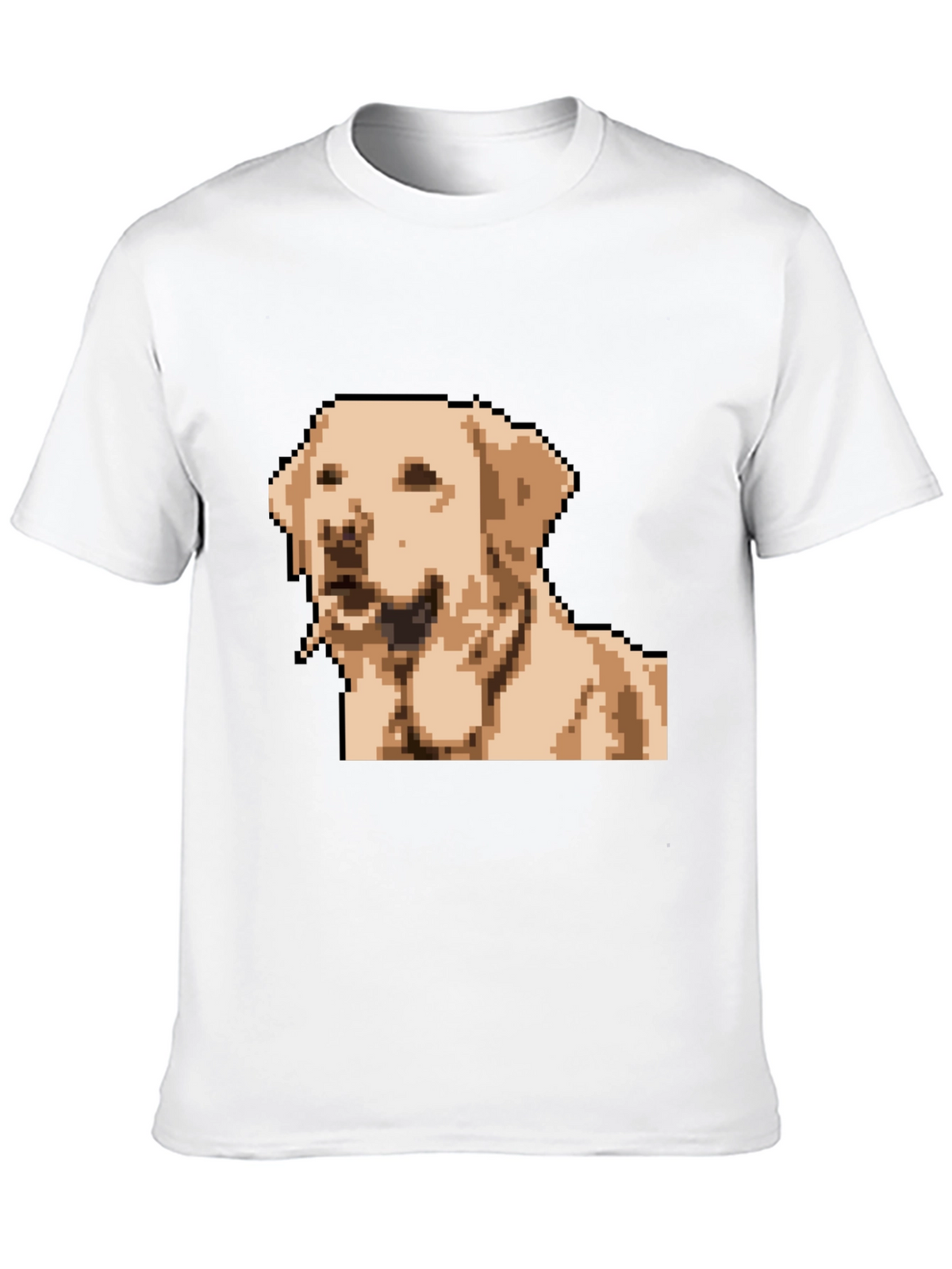Pixel Dog Graphic T-Shirt - Black Crew Neck Tee