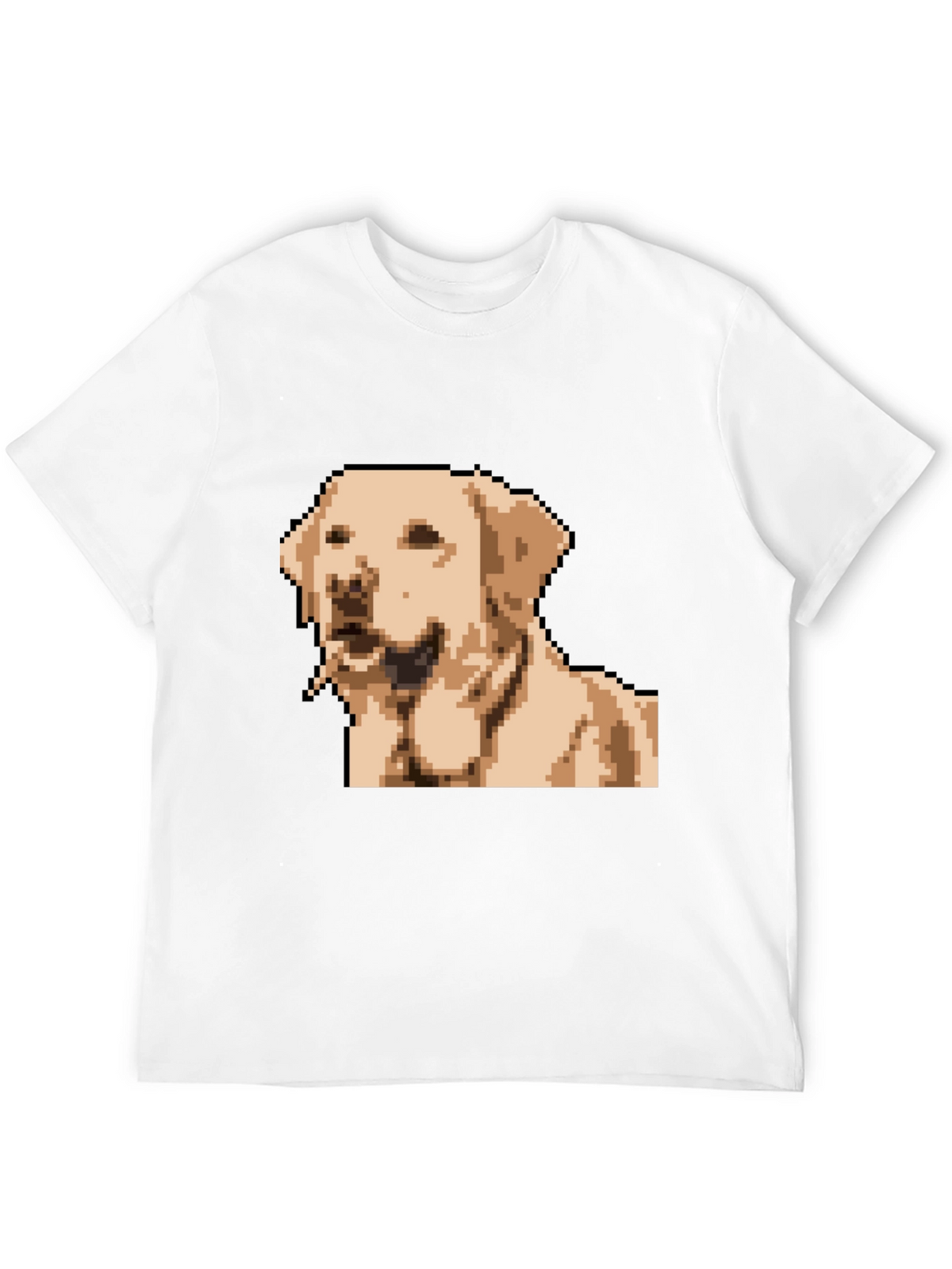 Pixel Dog Graphic T-Shirt - Black Crew Neck Tee