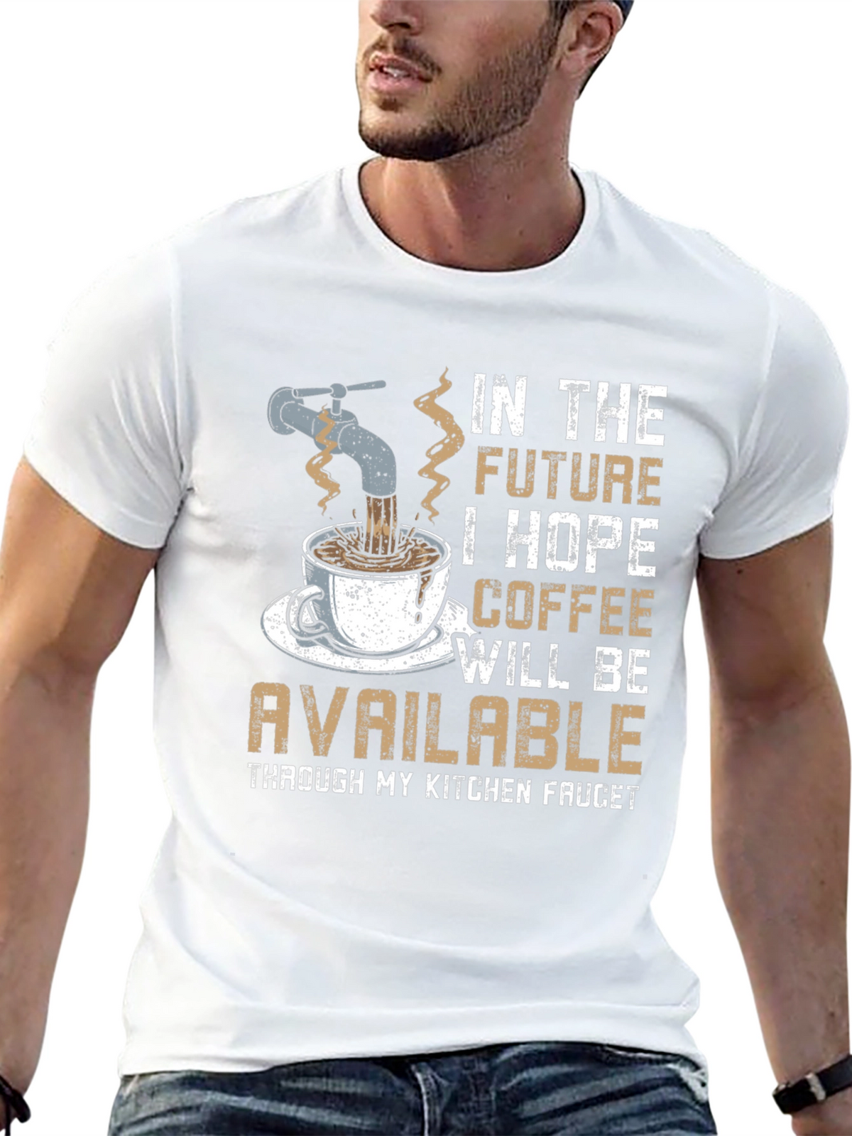 Funny Coffee T-Shirt: Kitchen Faucet Design