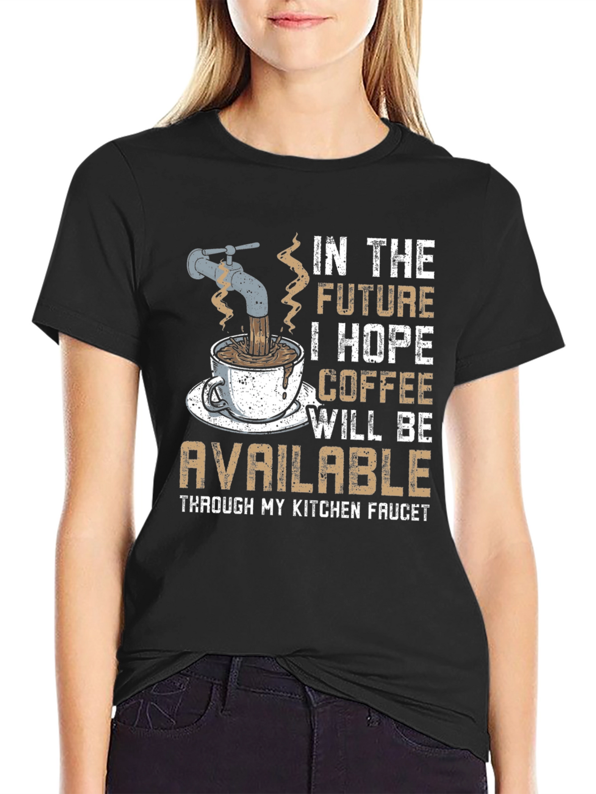 Funny Coffee T-Shirt: Kitchen Faucet Design
